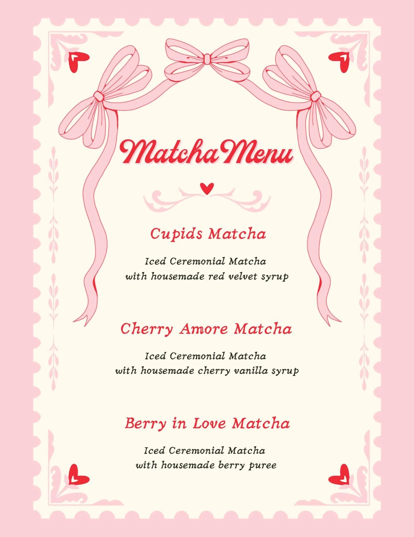 Valentine&rsquo;s Day Menu dropping next Tuesday (01/27)!! We will have this menu for the month of February. ❤️