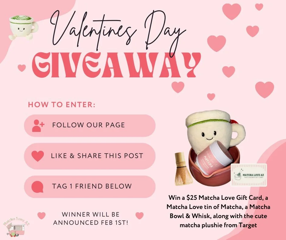 ✨ Giveaway time ✨ I&rsquo;ve been thinking about Valentine&rsquo;s Day already, because I can&rsquo;t wait for my Valentine&rsquo;s Day menu to drop next month. So I thought, why not do a cute little giveaway too🍵 

Must be able to pick up winnings 