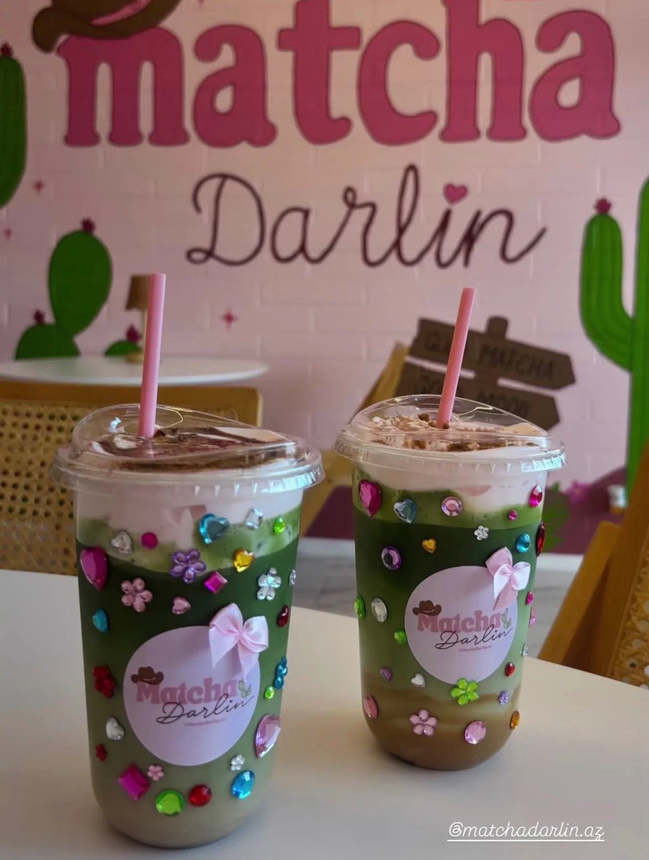 Life&rsquo;s better with a little matcha &amp; a lotta sparkle ✨💗🍵 

photo taken by a customer