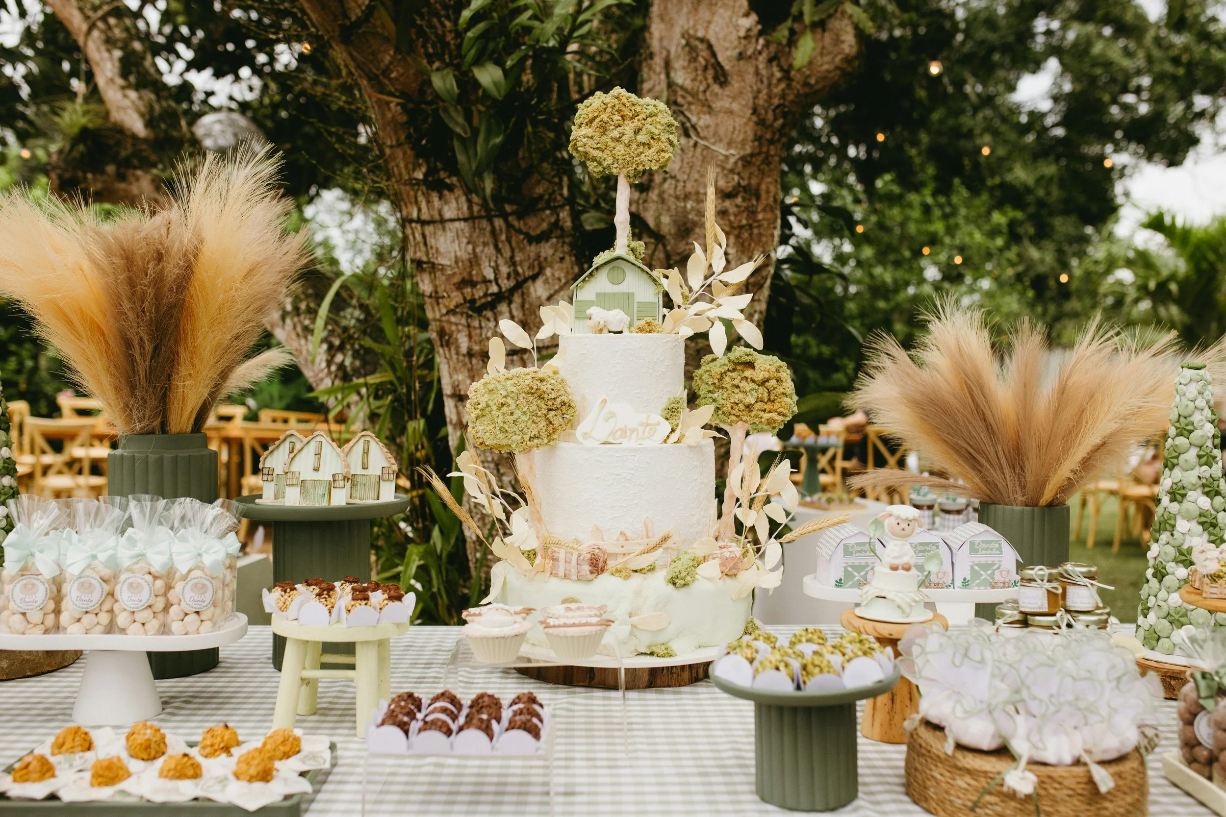 Elegant outdoor private party setup with decorative cake display at a celebration in the Greater Toronto Area