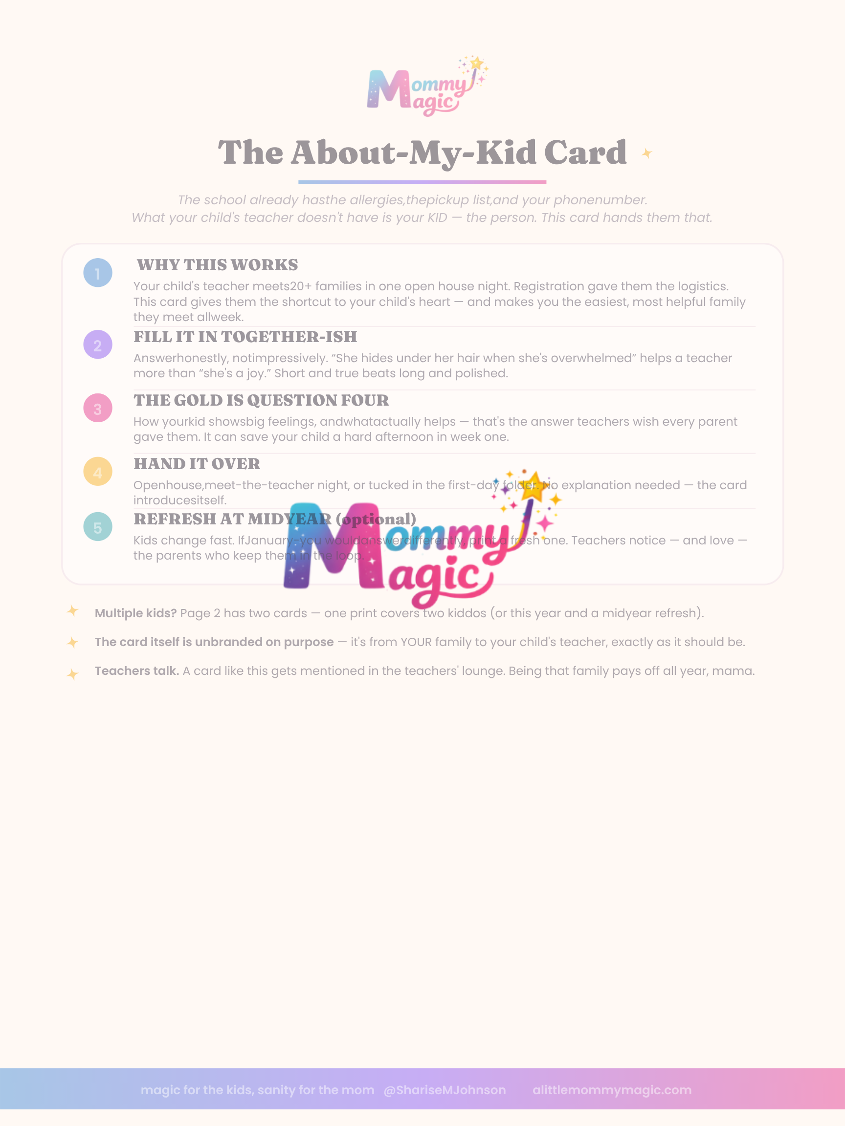 The About-My-Kid Card