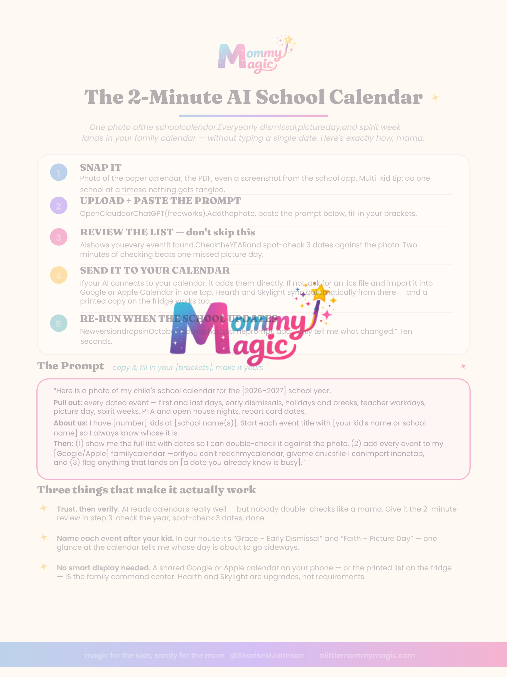 The 2-minute AI School Calendar