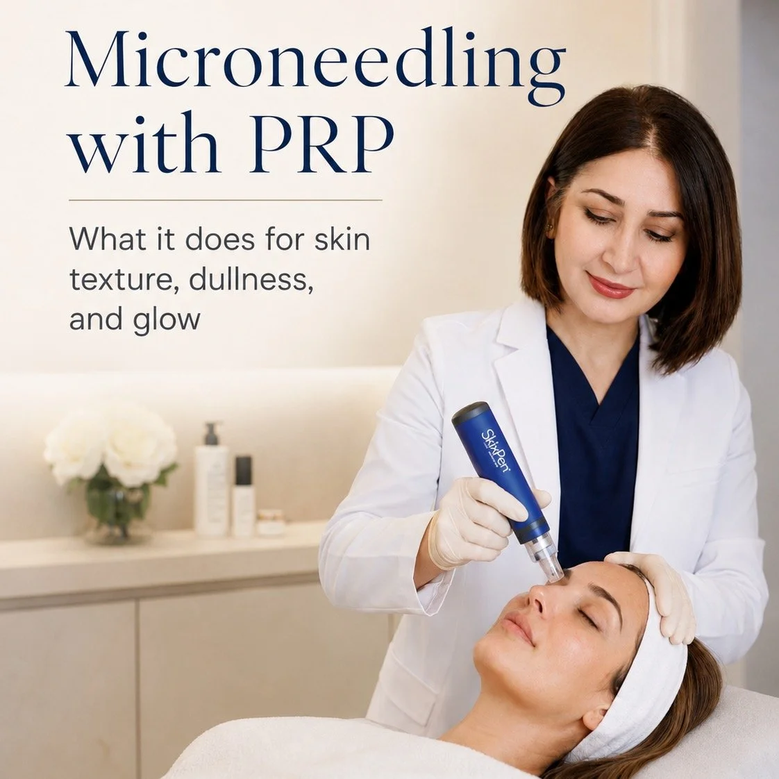 Microneedling with PRP is not about changing the shape of the face.

It is focused more on skin quality &mdash; texture, dullness, fine lines, visible pores, and selected acne-scar concerns.

SkinPen microneedling creates controlled micro-injuries th