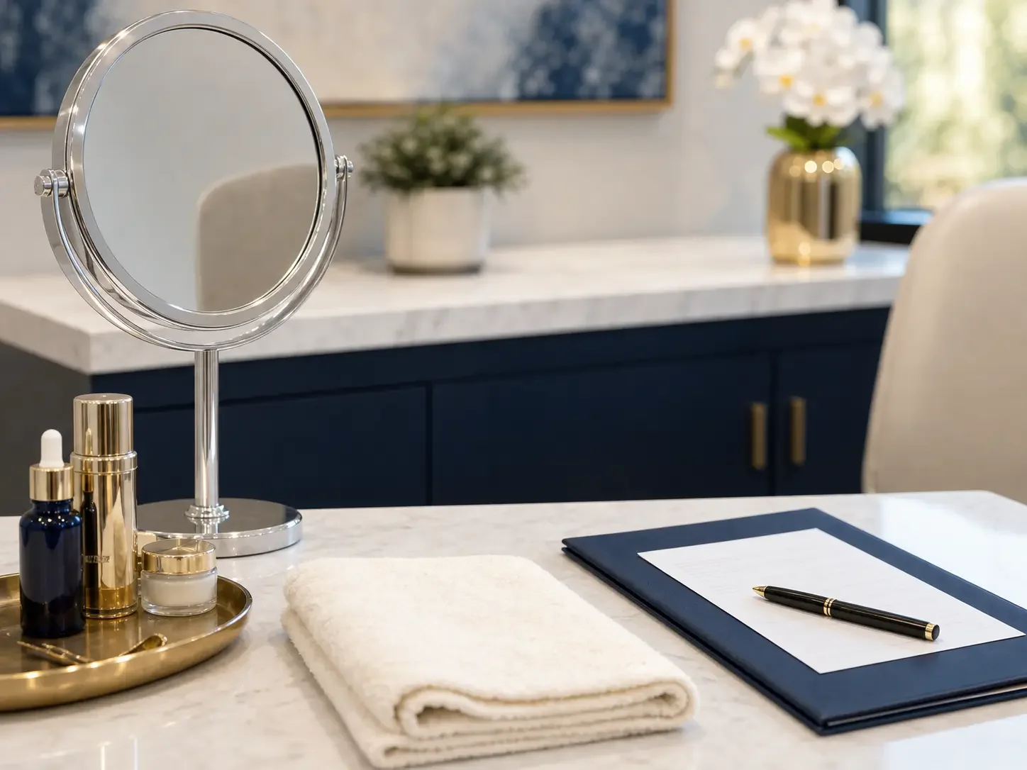 Calm Botox consultation setting at a physician-led aesthetic clinic in Walnut Creek