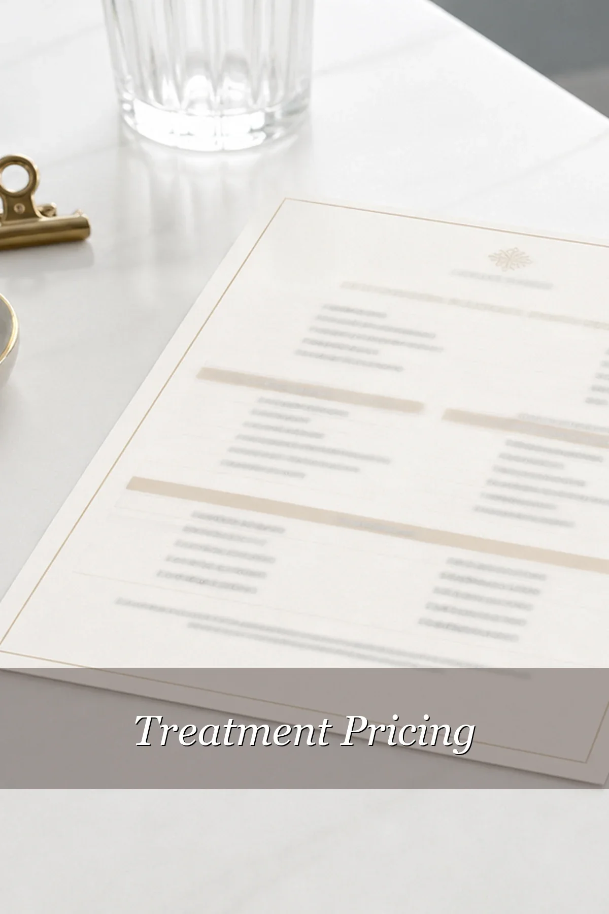 Treatment price list at NeuroBeauty in Walnut Creek