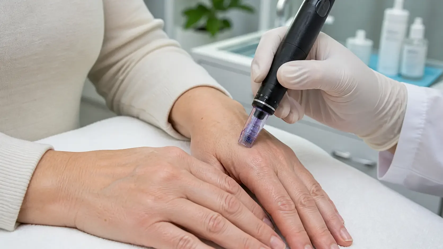 Physician-led SkinPen microneedling for hands at NeuroBeauty Clinic in Walnut Creek