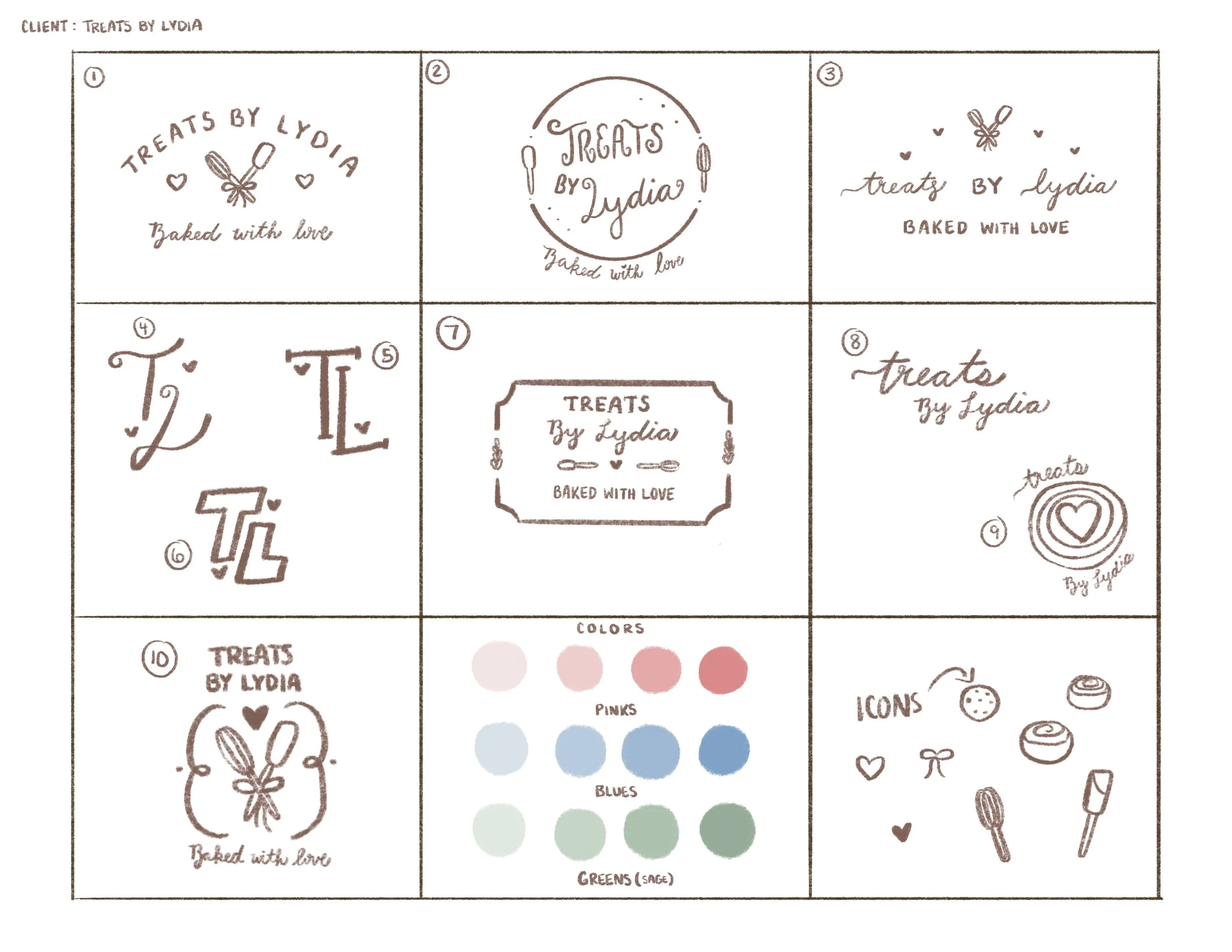 Treats By Lydia Sketching Process