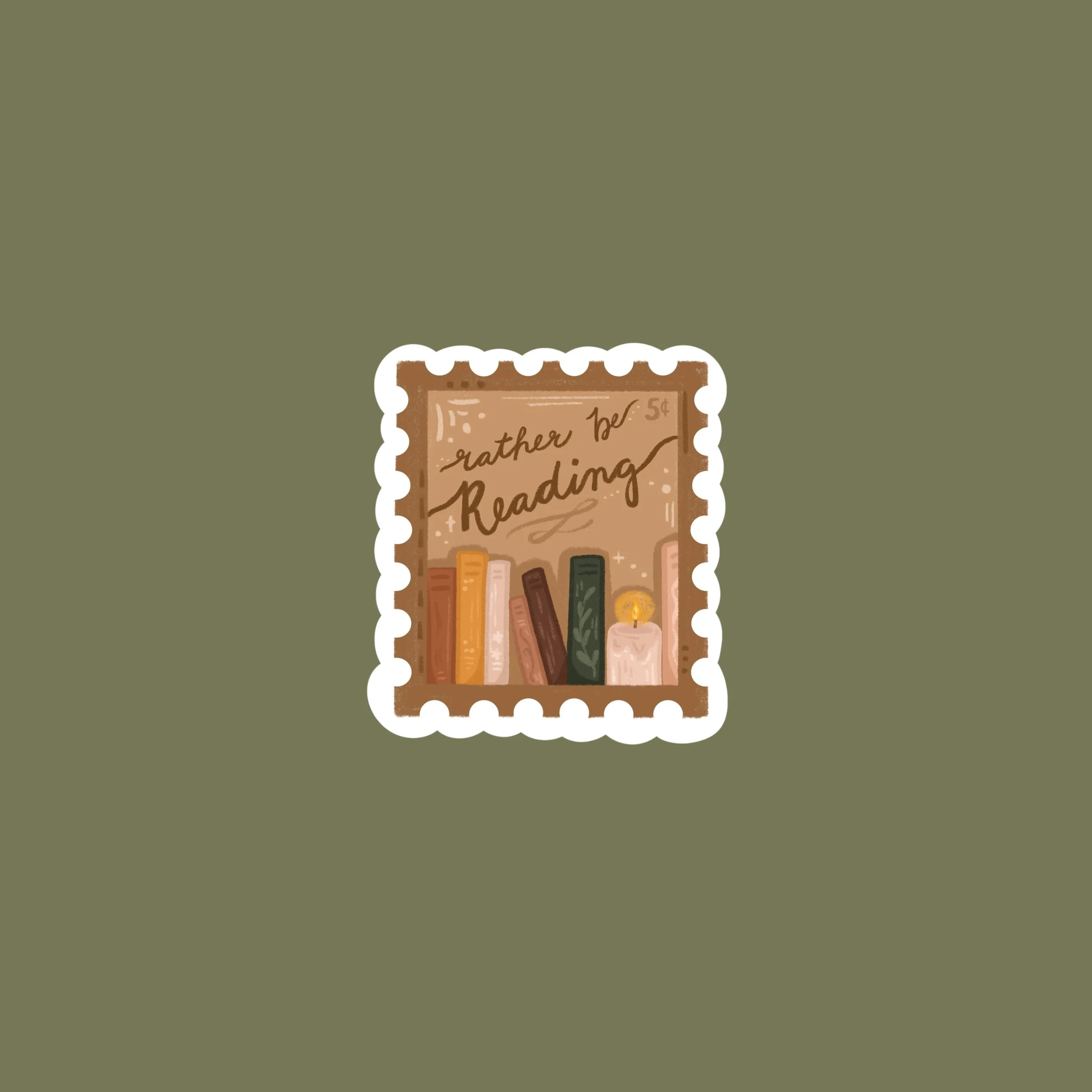 Rather Be Reading Stamp Sticker