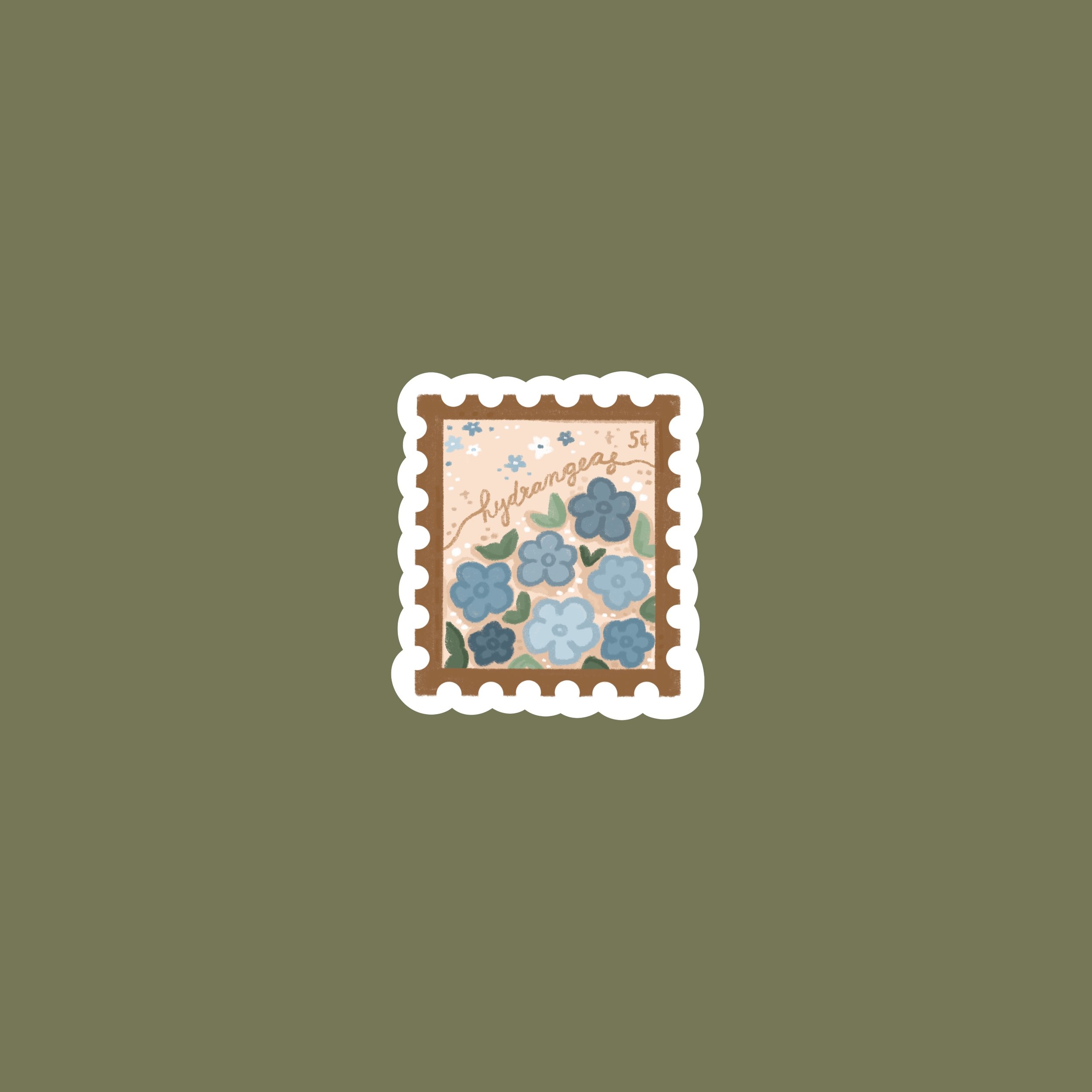 Hydrangea Stamp Sticker