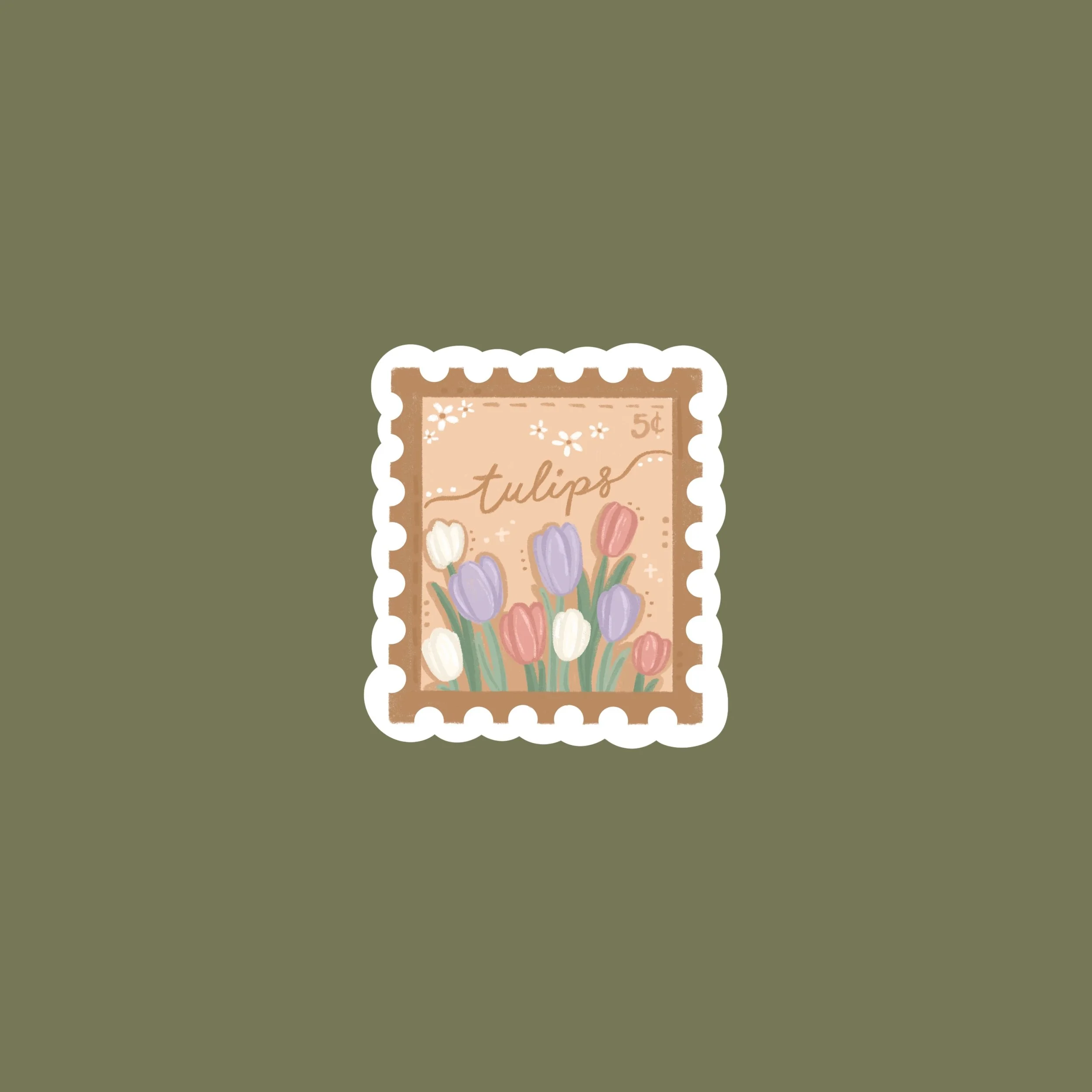 Tulips Stamp Sticker