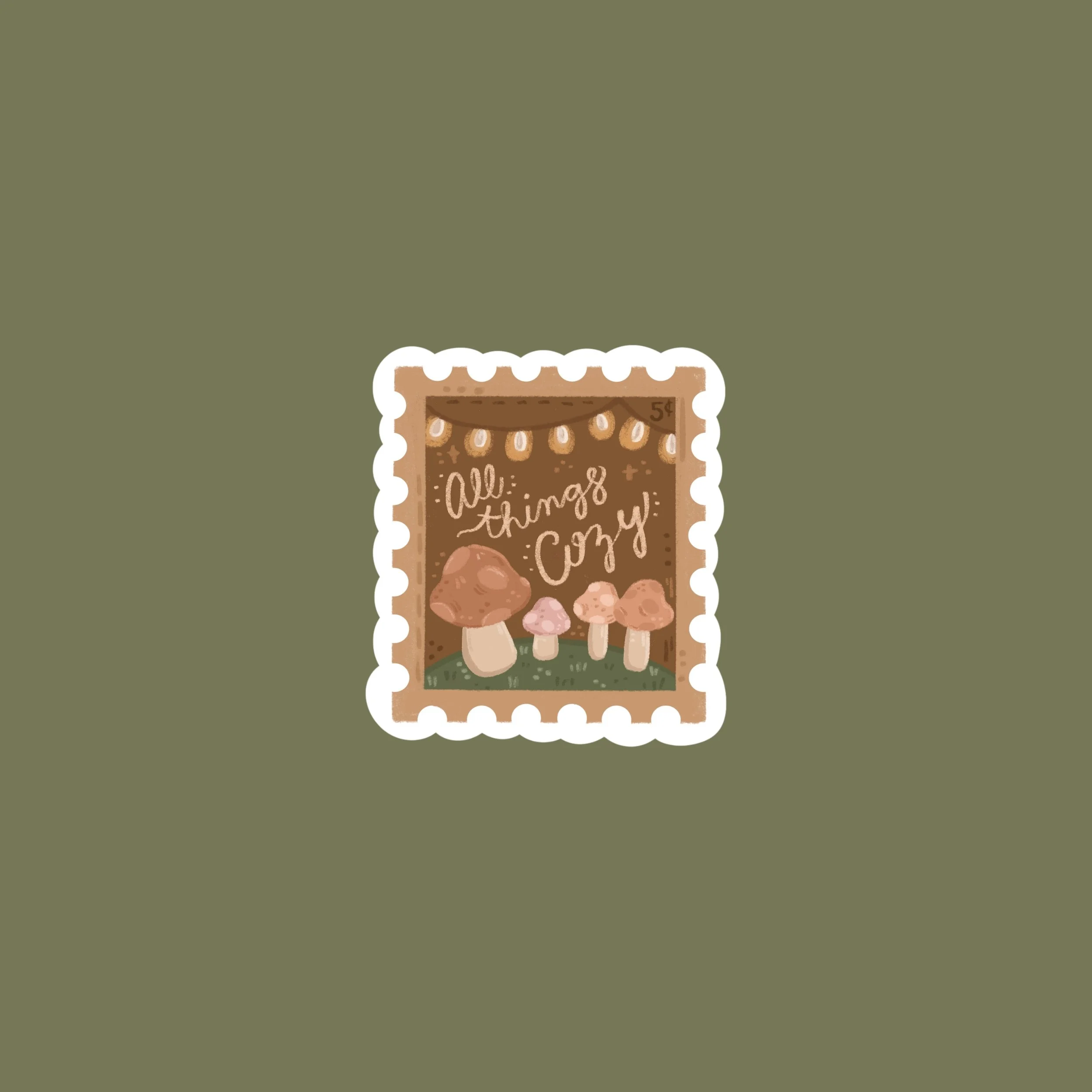 All Things Cozy Stamp Sticker
