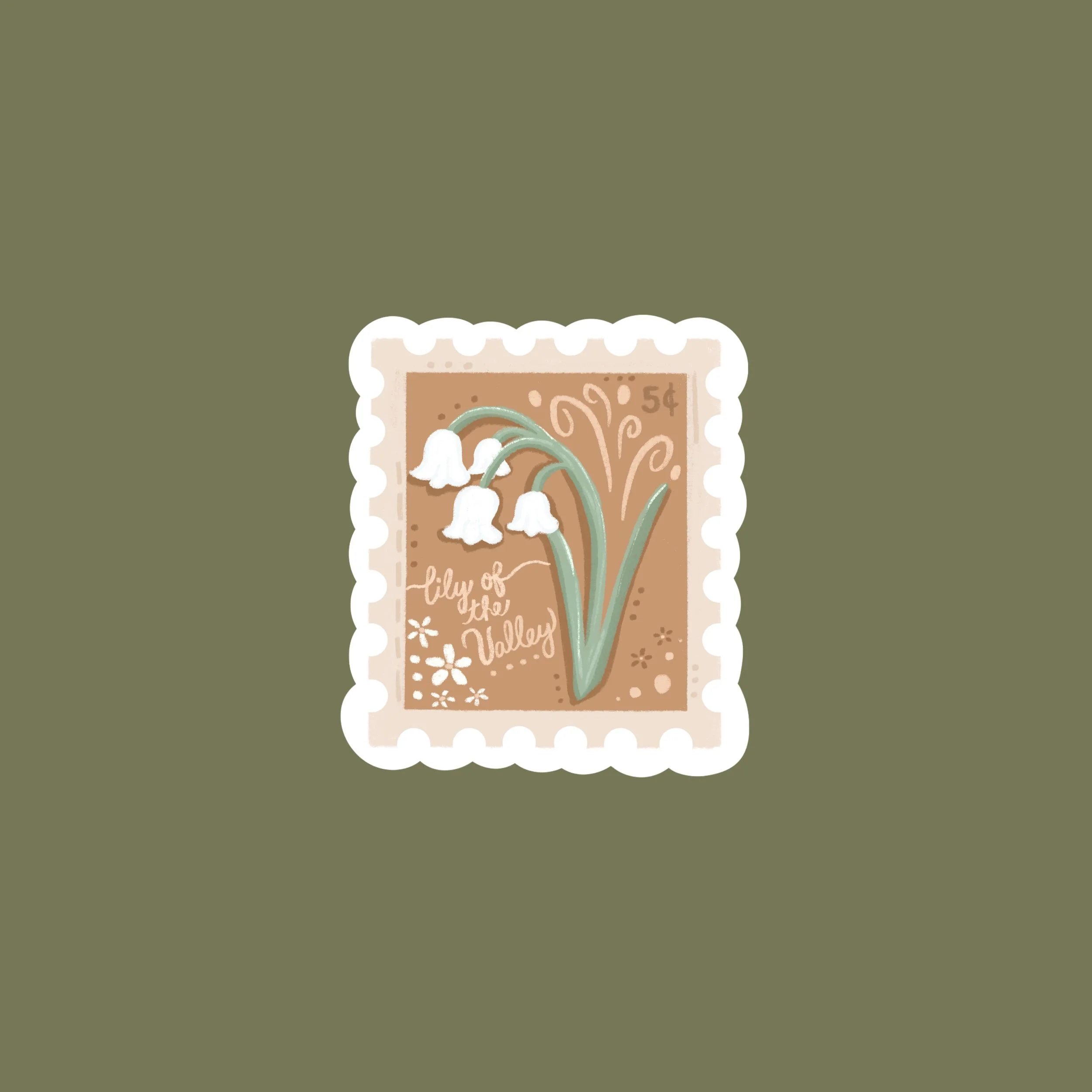 Lily of the Valley Stamp Sticker
