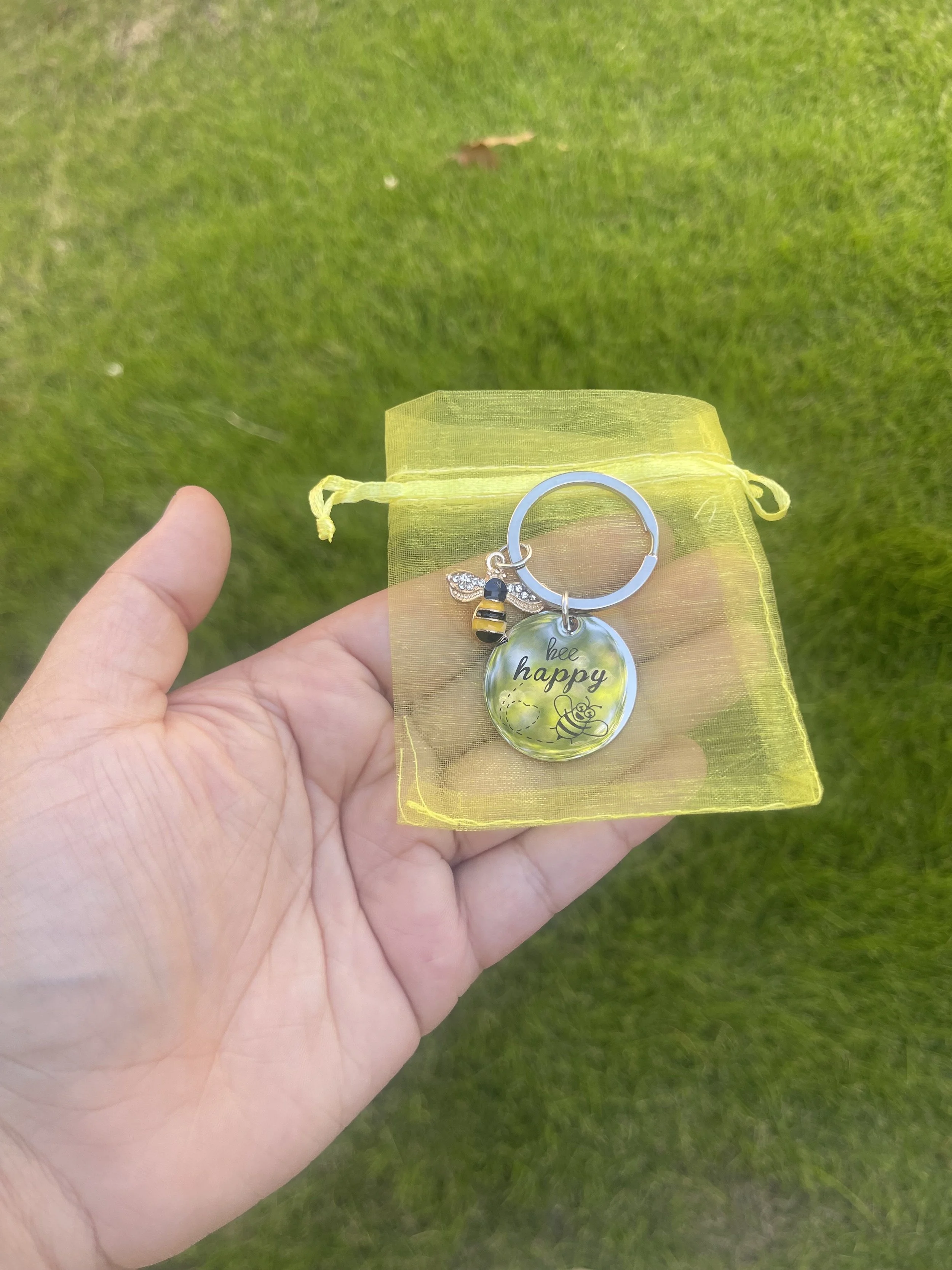 Bee Happy Key Chain