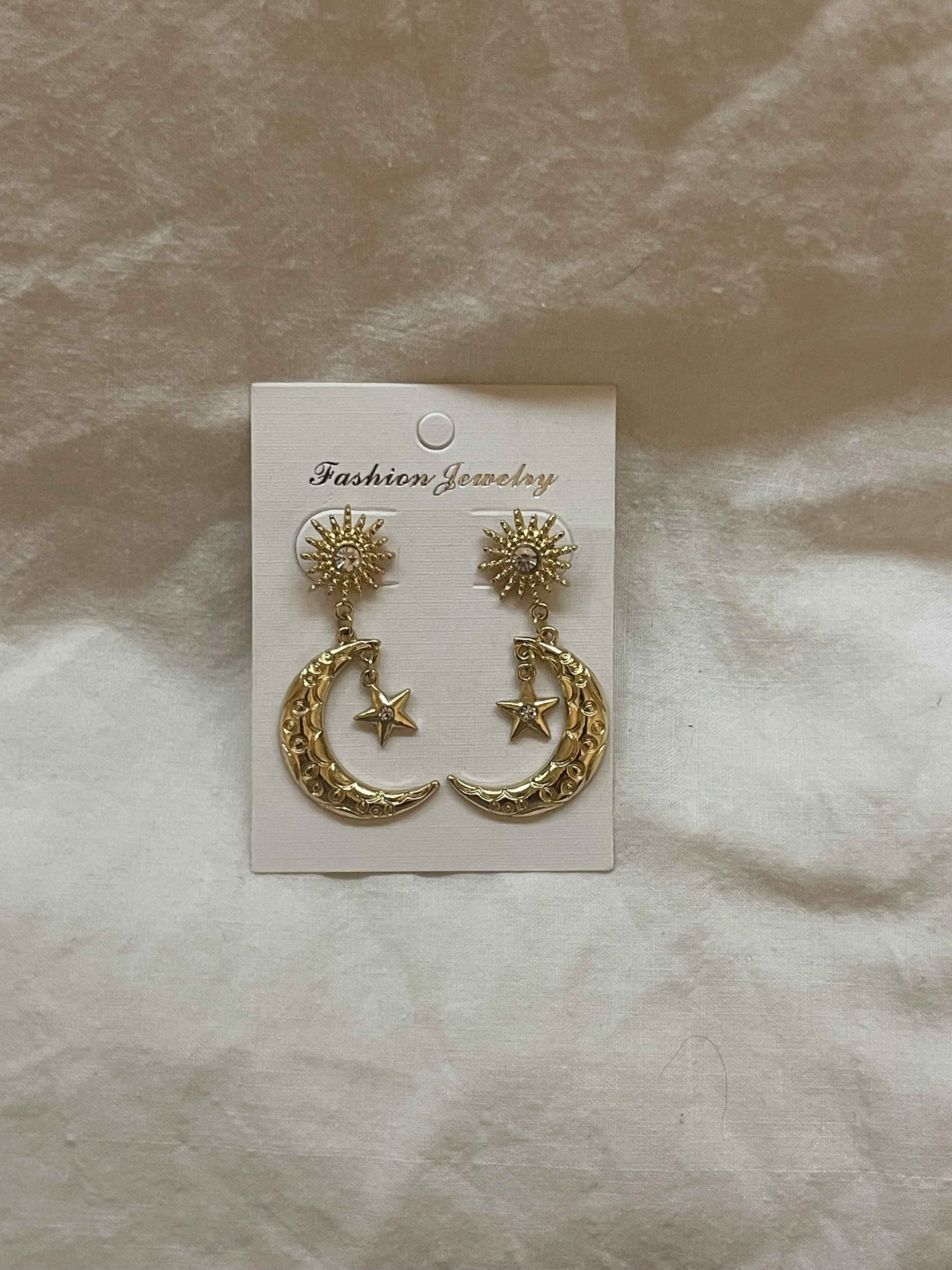 Crescent Star Large Earrings