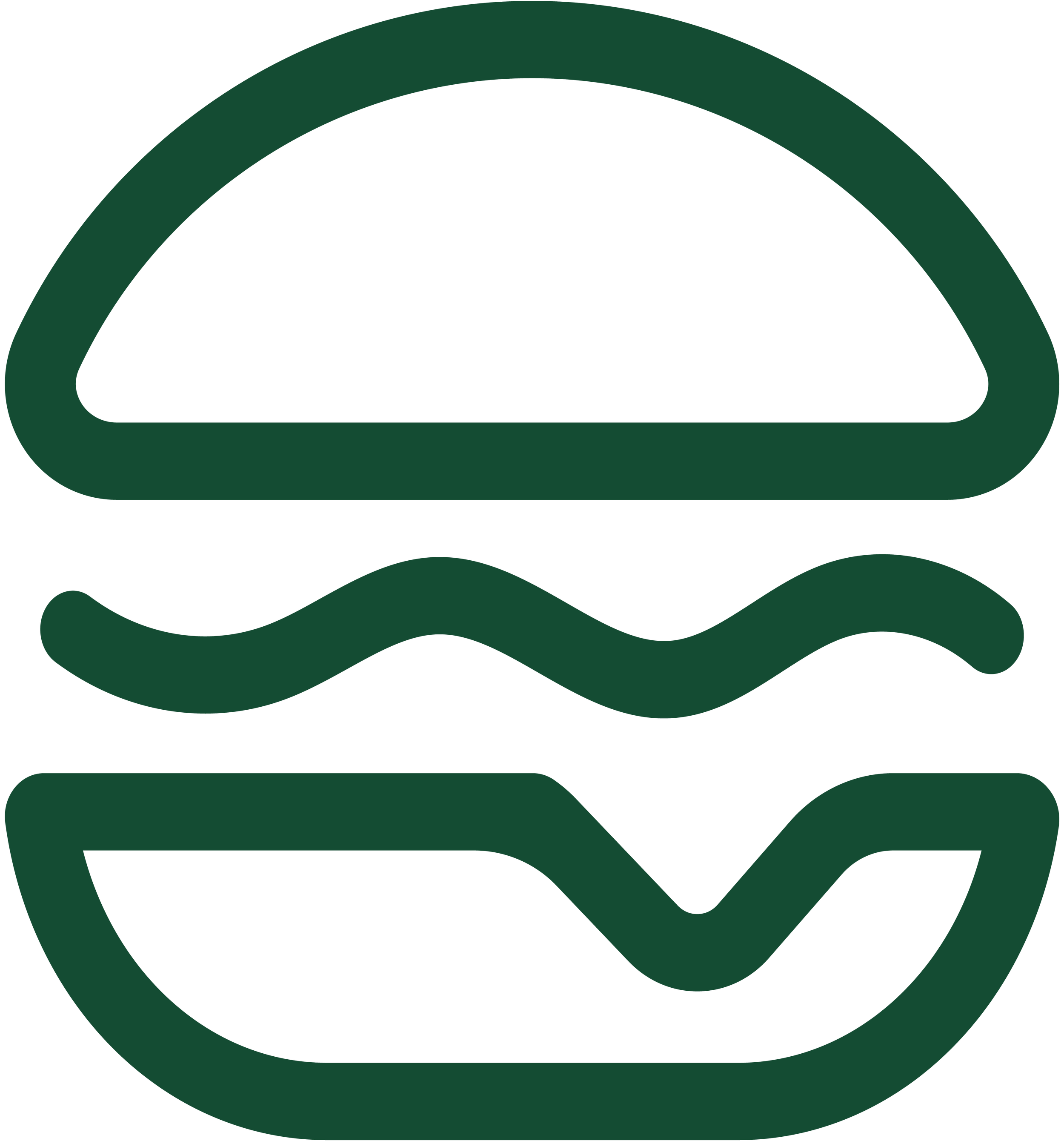 Icon of a taco with a shell, lettuce, cheese, and meat.