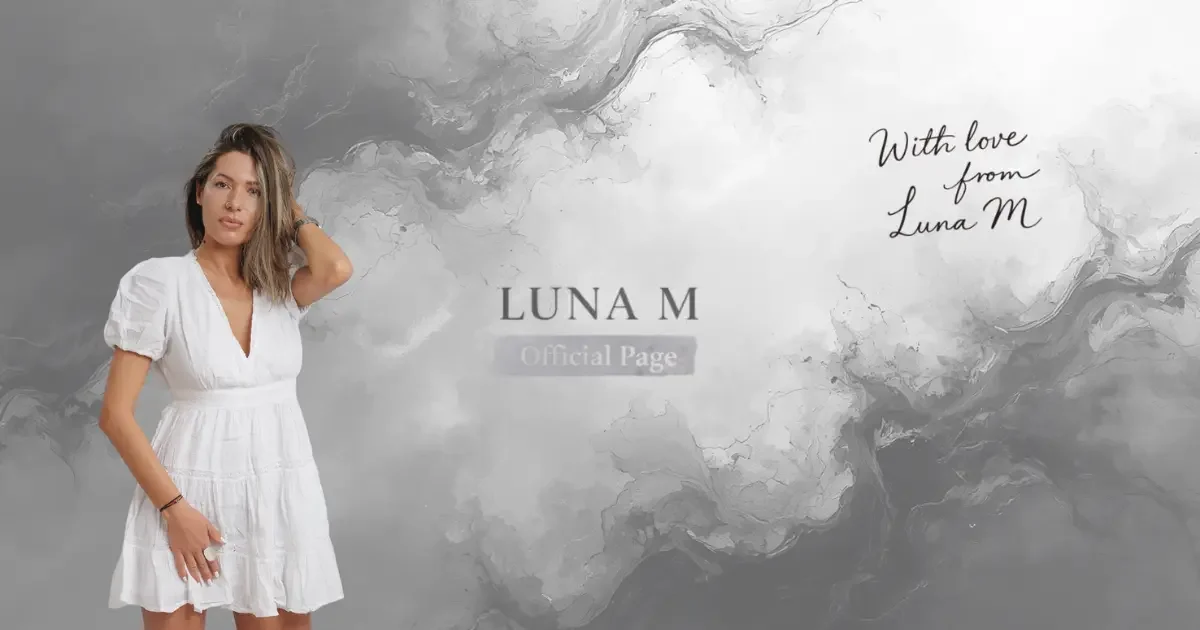Luna M — cinematic Latin-pop artist. Official website music section image.