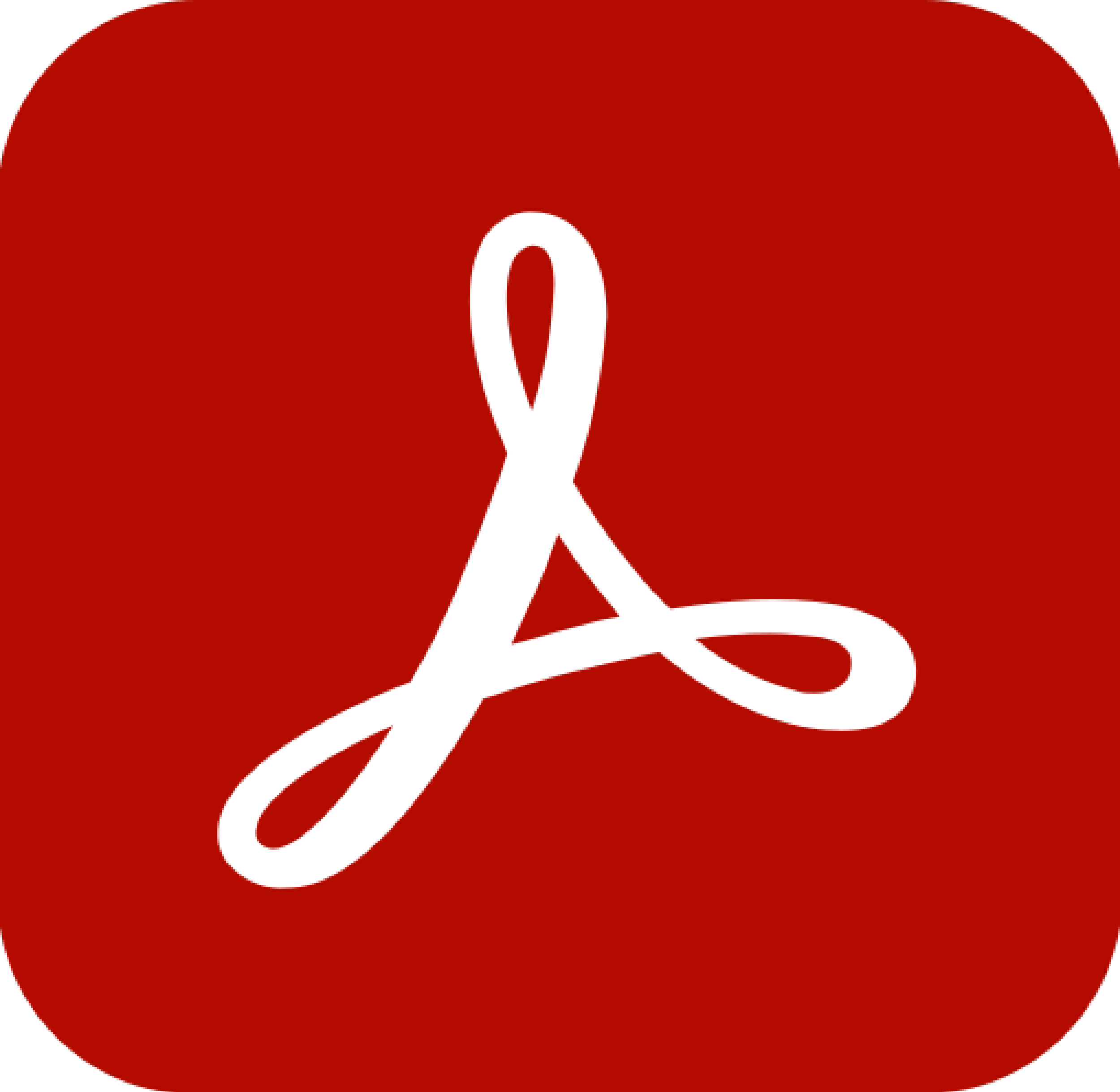 Red app icon with a white stylized letter 'A' in the center, representing the Adobe Acrobat logo.