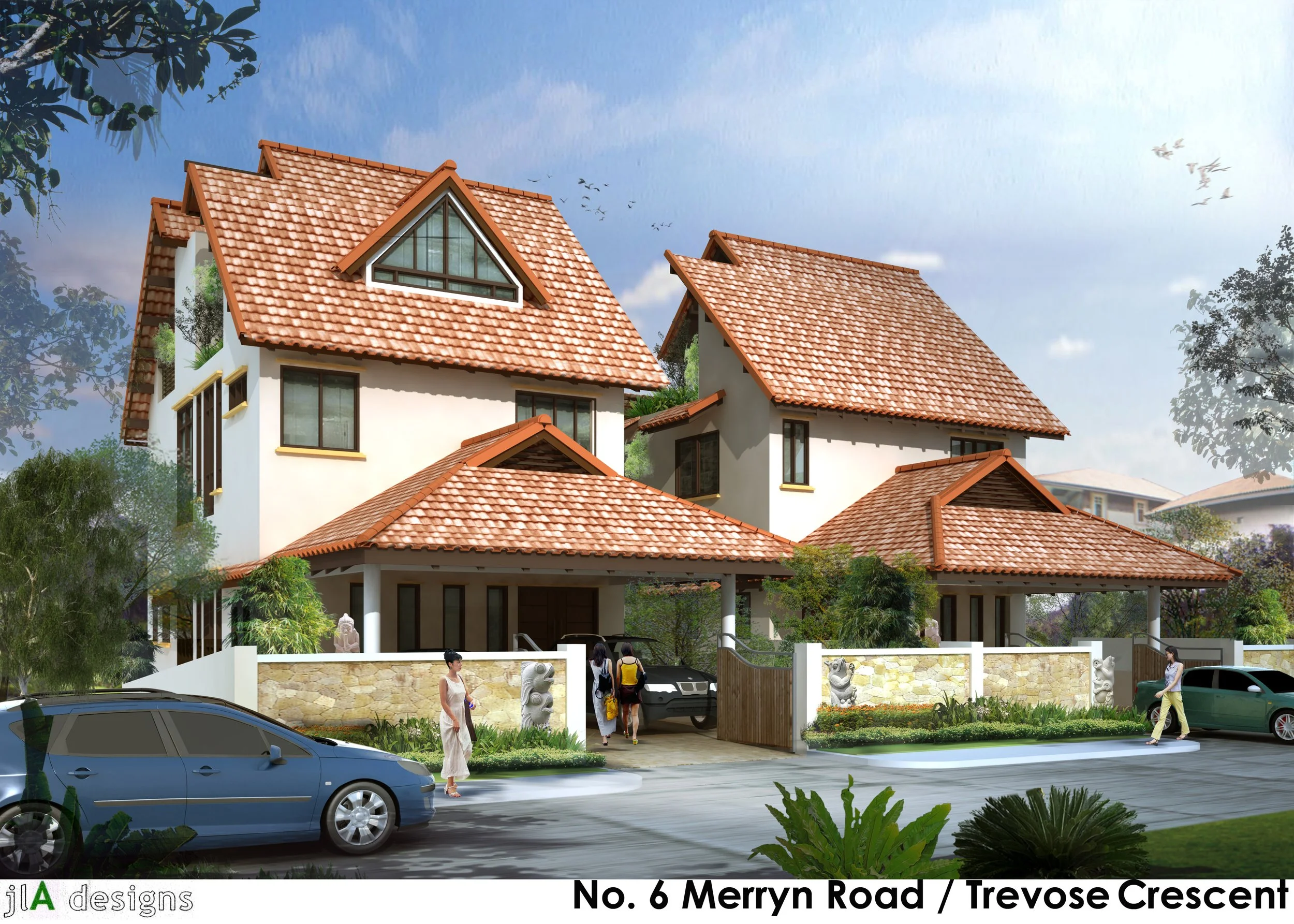 Redevelopment into a Pair of Luxury Bungalows , 100-Land: 4,317 sqft , 102-Land: 5,443 sqft