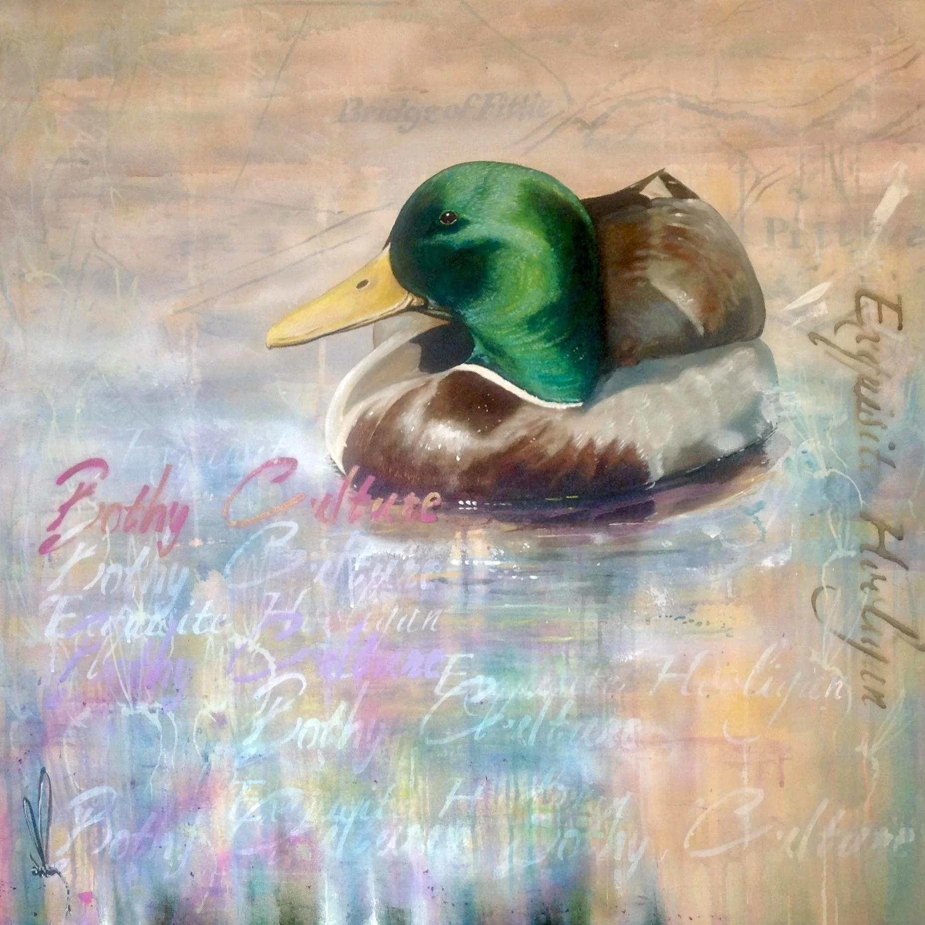 Duck art by Sub urban bird artist Tim Niall-Harris - Speyside, Scotland