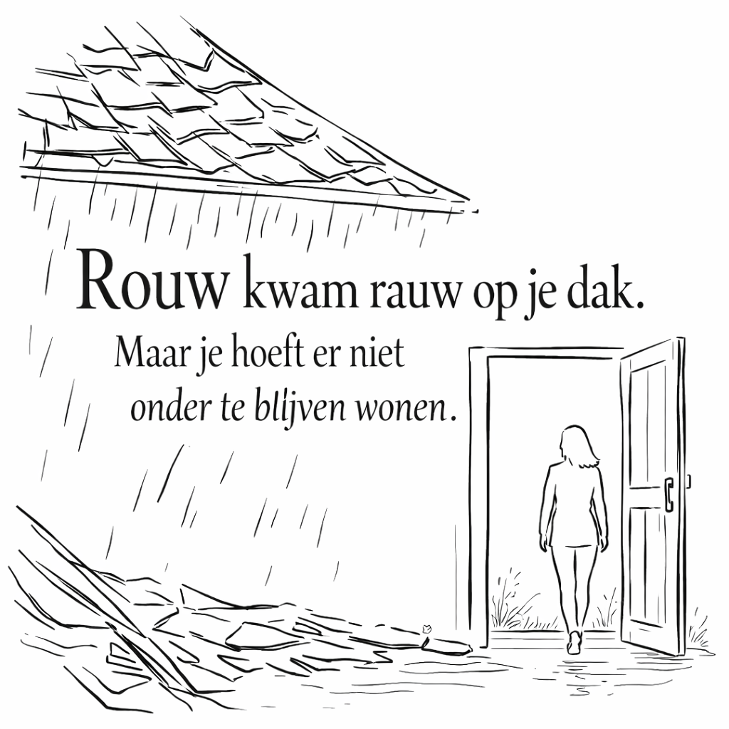 Anders kijken naar Rouw. Rouw kwam rauw op je dak, maar je hoeft er niet onder te blijven wonen. 