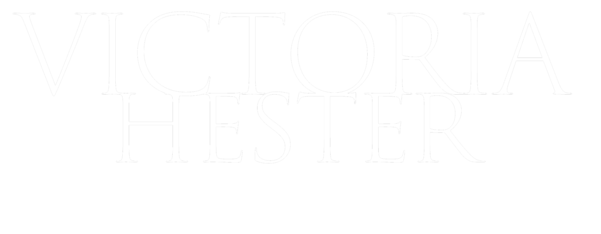 The text 'Victoria Hester' in white font on a black background.