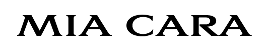 The image displays the name 'MIA CARA' in black text on a white background.