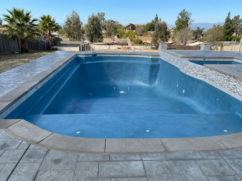 Finished pool with new plaster finish