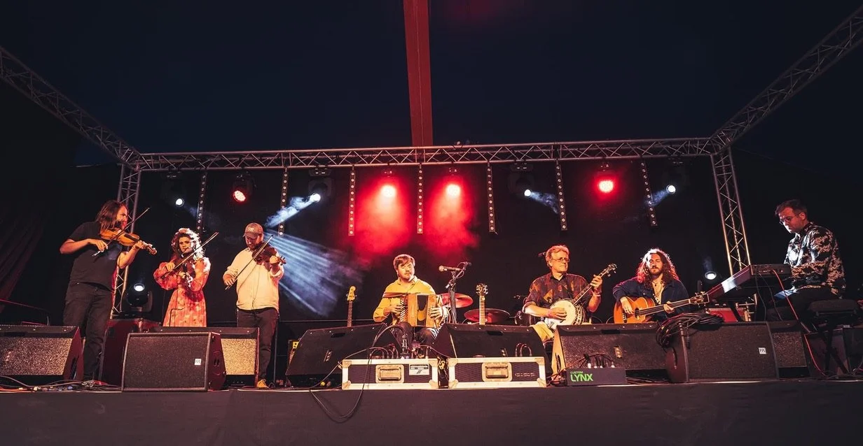 Playing acoustic fretless bass with Will Pound & Friends on the main stage at Warwick Folk Festival - July, 2024