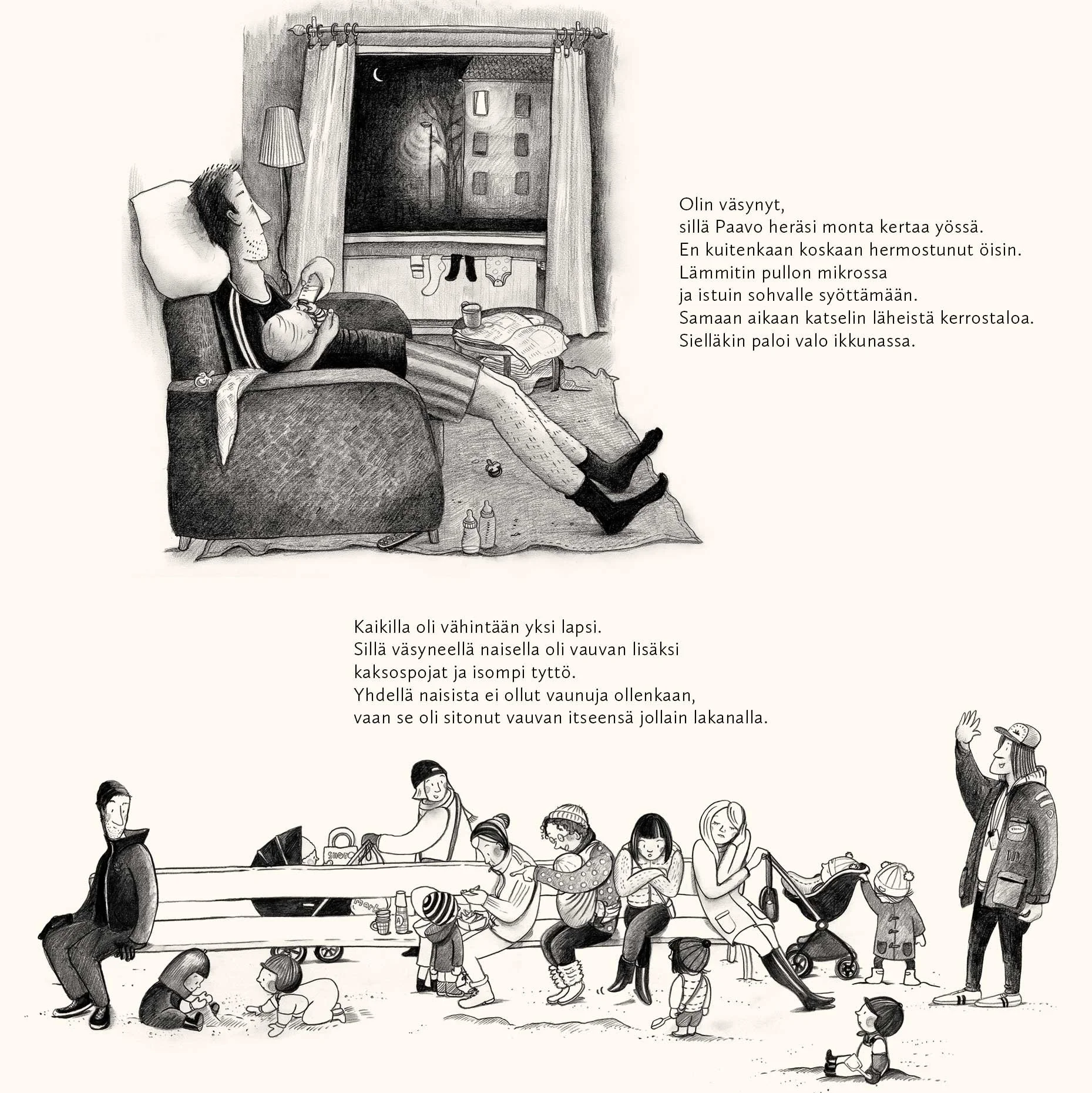 Selkokuvitus Yösyöttö-selkokirjaan. Avain 2019.