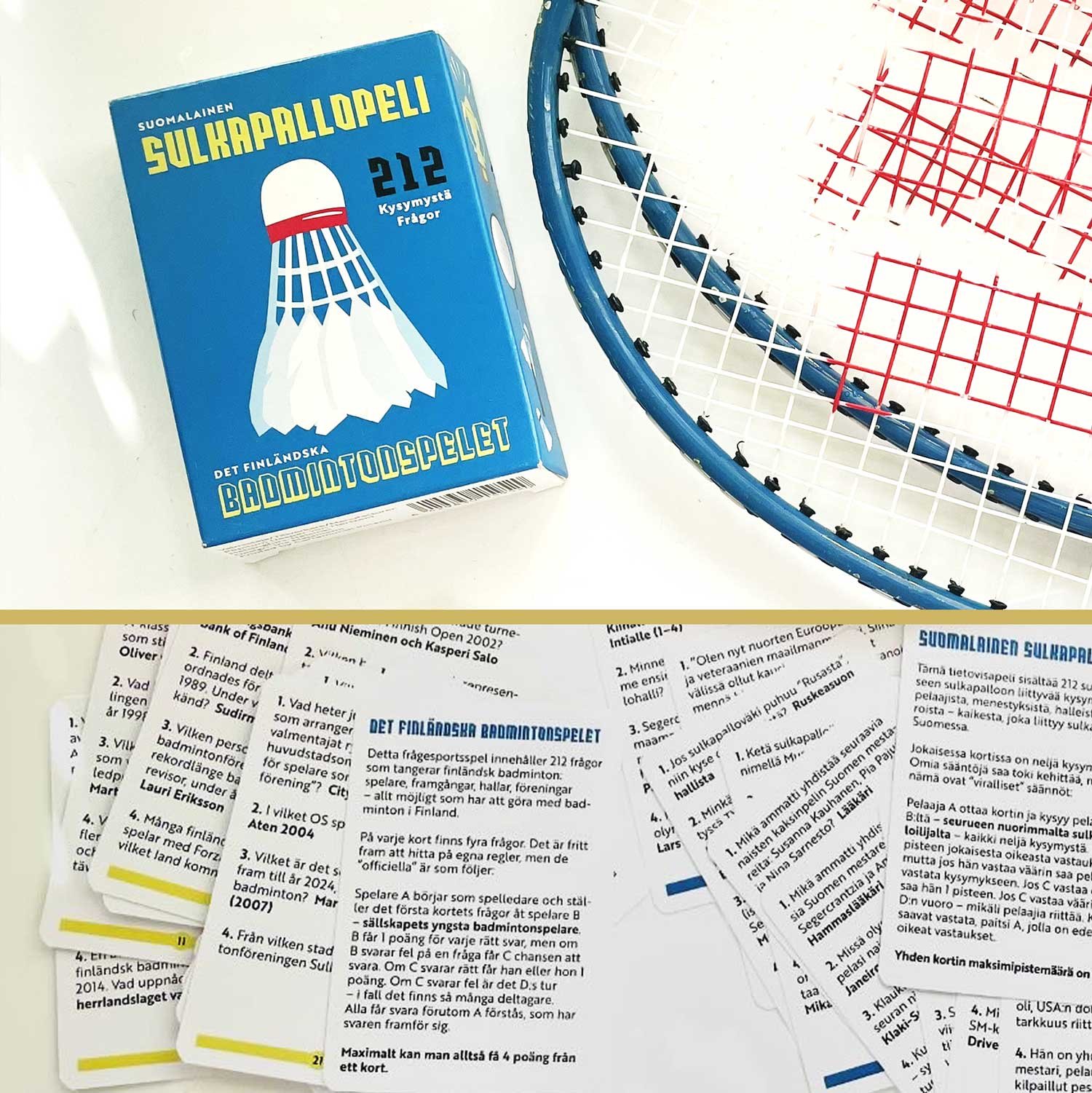 Korttipeligrafiikka peliin: Suomalainen sulkapallopeli. Pepitum 2024.