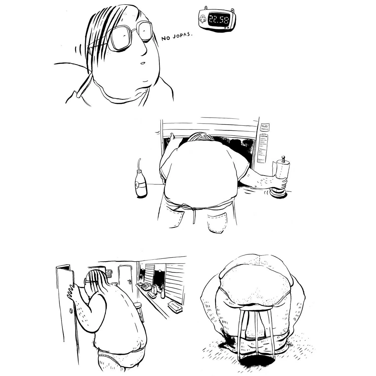 Näytesivu sarjakuvasta Hukassa kirjassa Aleksis Kiven päivä. Asema kustannus 2006.