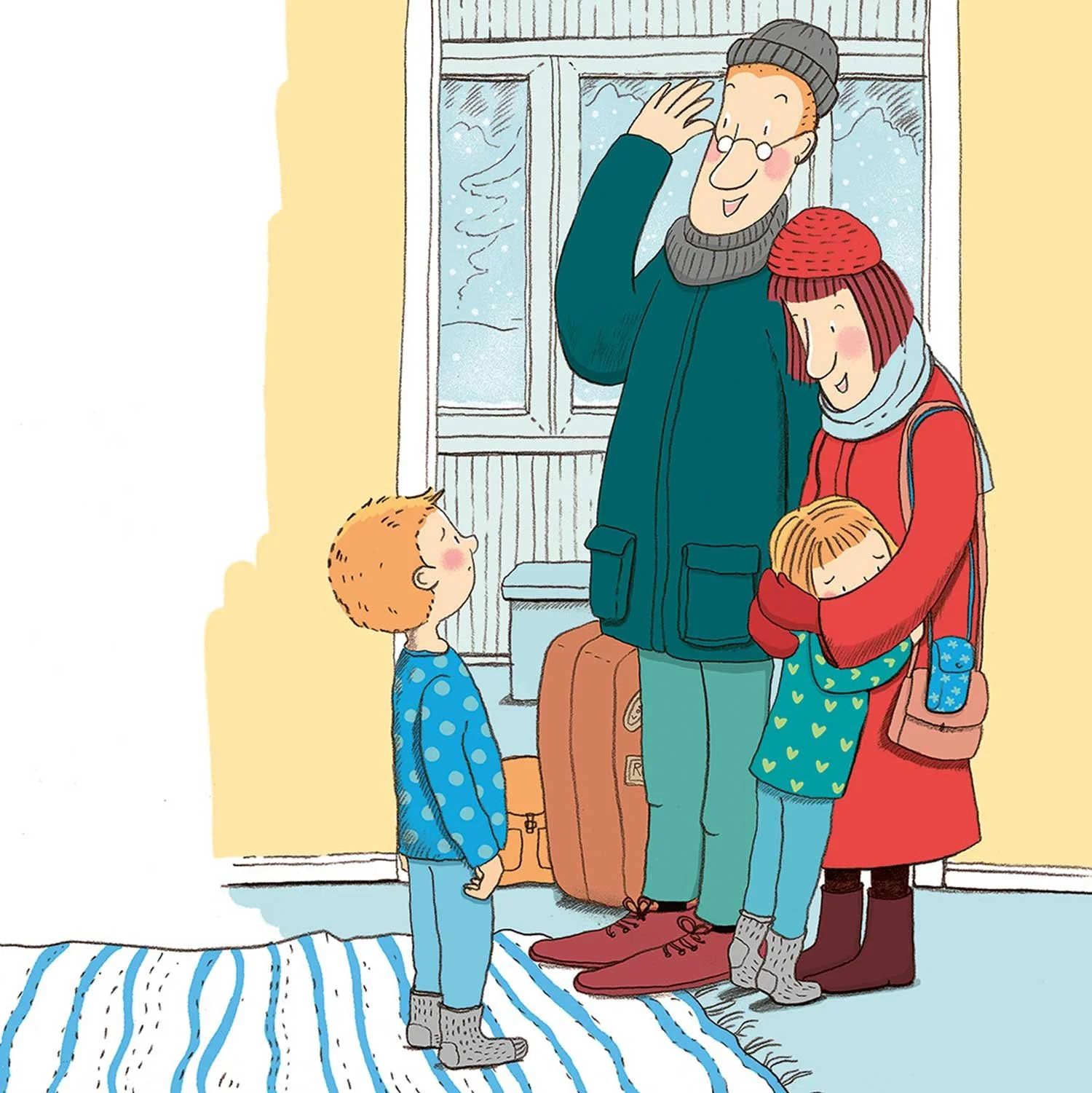 Kuvitusta kirjaan Mitäs nyt, Eetu ja Iitu? Keksitään yhdessä ratkaisuja. Kumma-kustannus 2020.