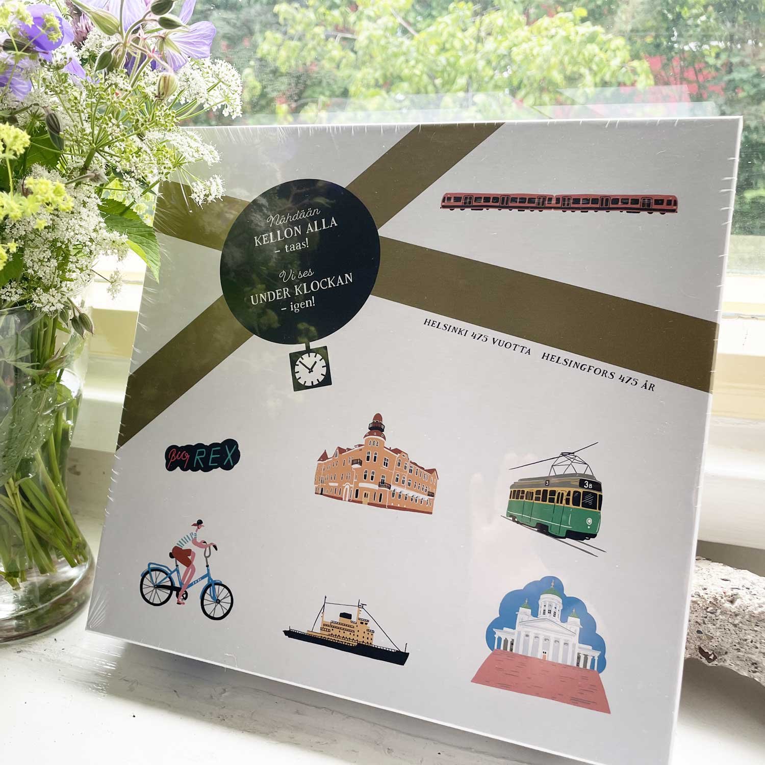 Lautapeligrafiikka Helsinki-peliin: Nähdään Kellon alla – taas! Pepitum 2025.