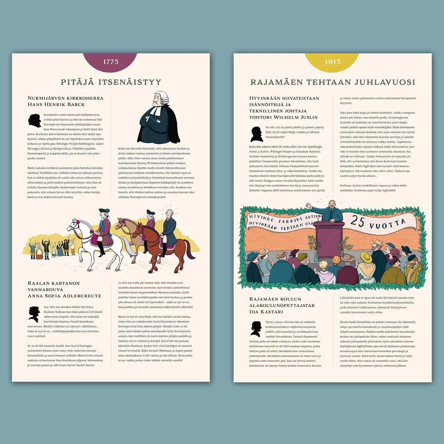 Kuvataulut, kuvitus ja graafinen suunnittelu. Nurmijärven museo 2025.