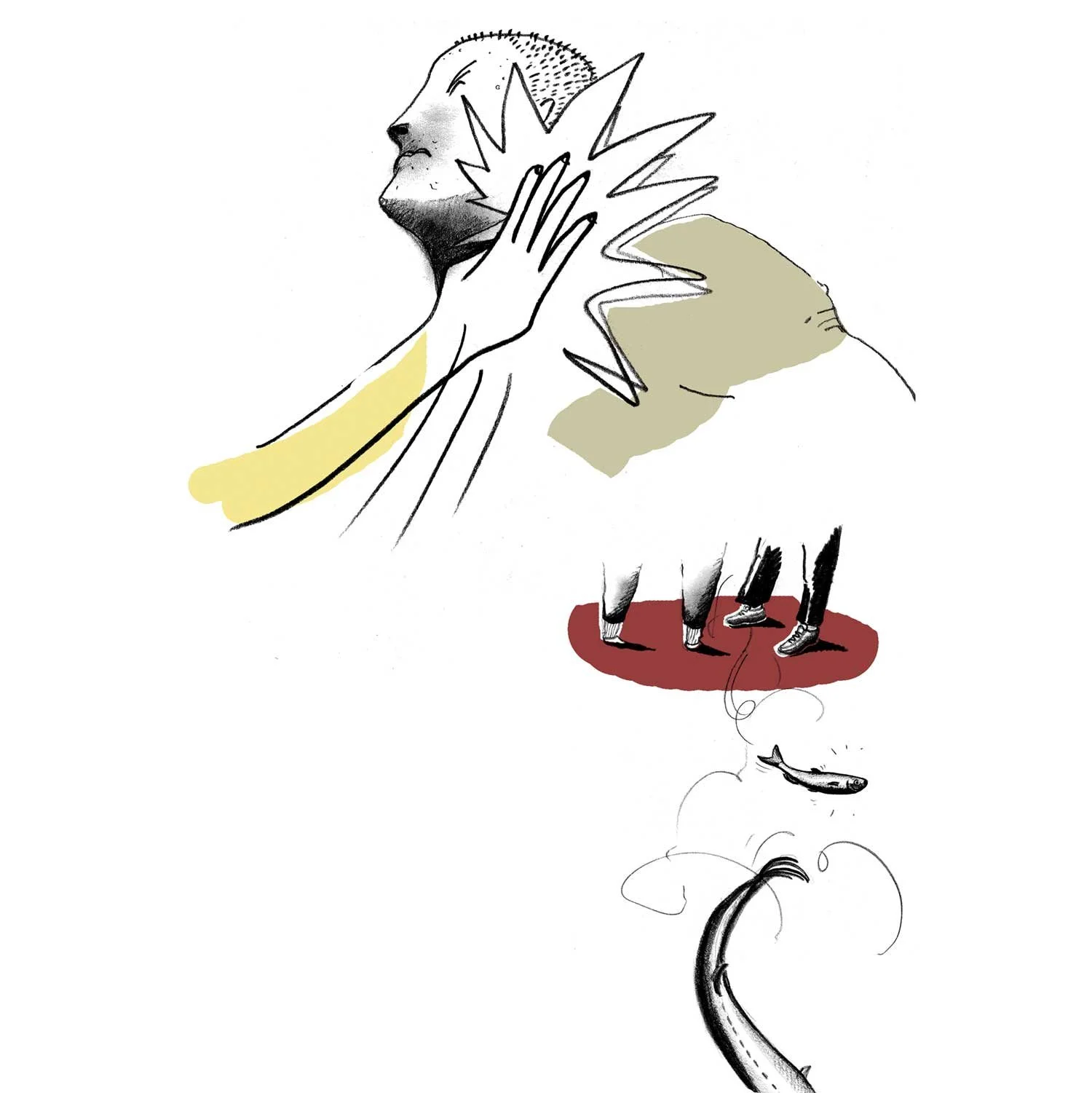 Näytesivu sarjakuvasta Pajulinnun laulu kirjassa kirjassa Glömp 8. Boing Being 2006.