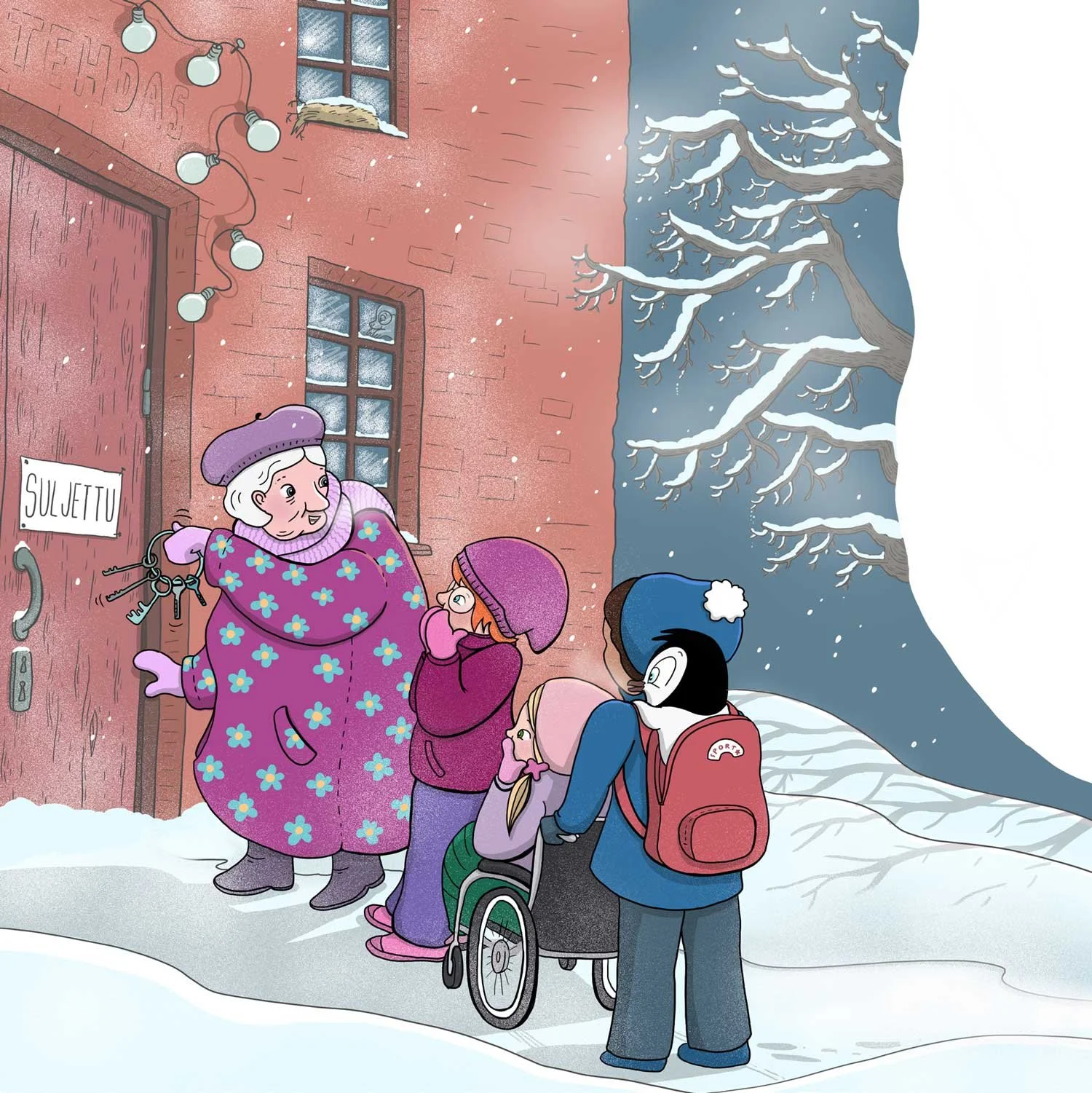 Kuvituksia Aapiseen: Eläköön! Suomen kieli. Edita 2023.