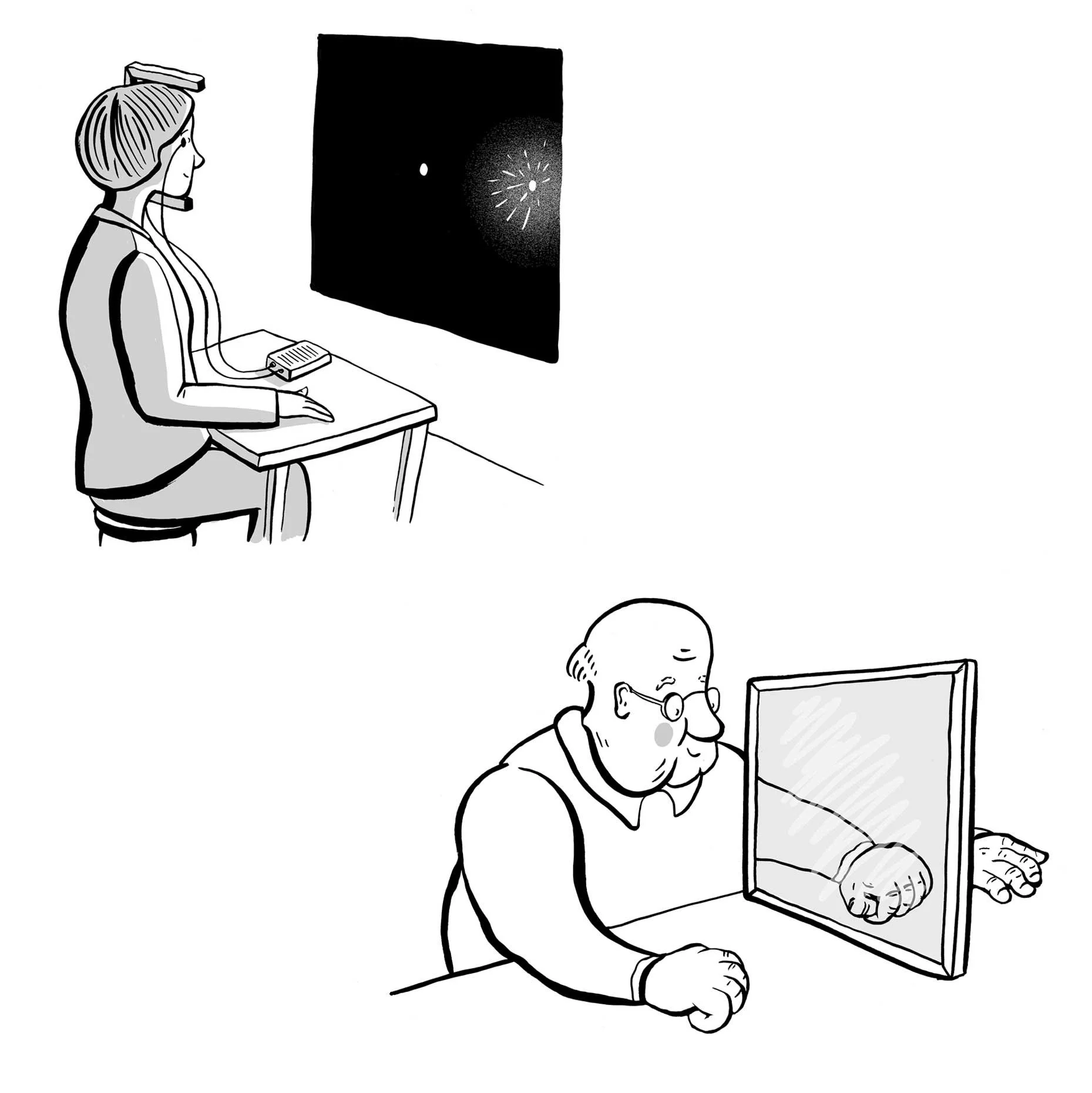 Kuvitukset psykologian oppikirjasarjaan Oivallus 1–5. Otava 2020–2022.