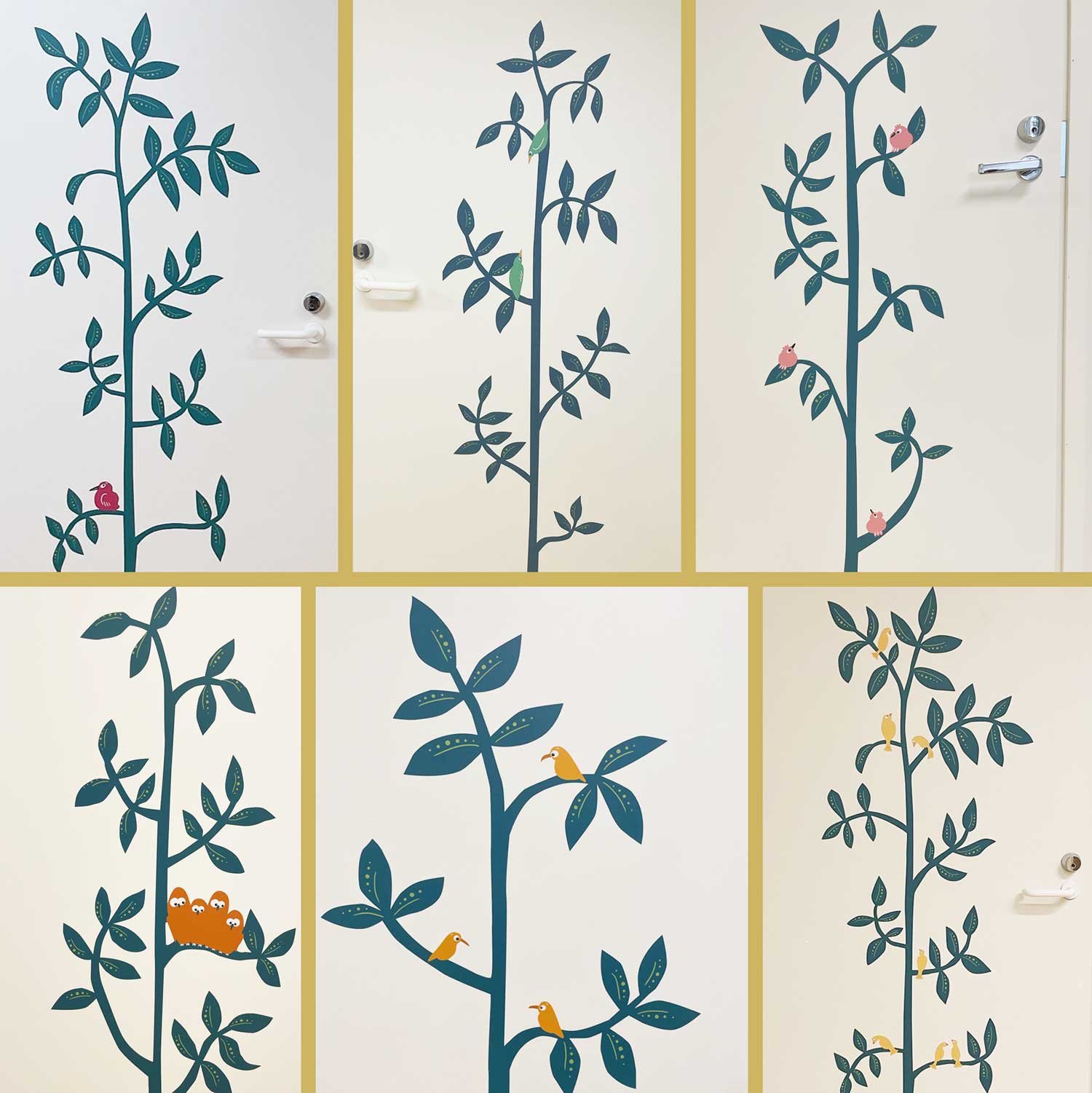 Seinäteippaukset Keljonkankaan neuvolaan. Jyväskylän kaupunki 2023.