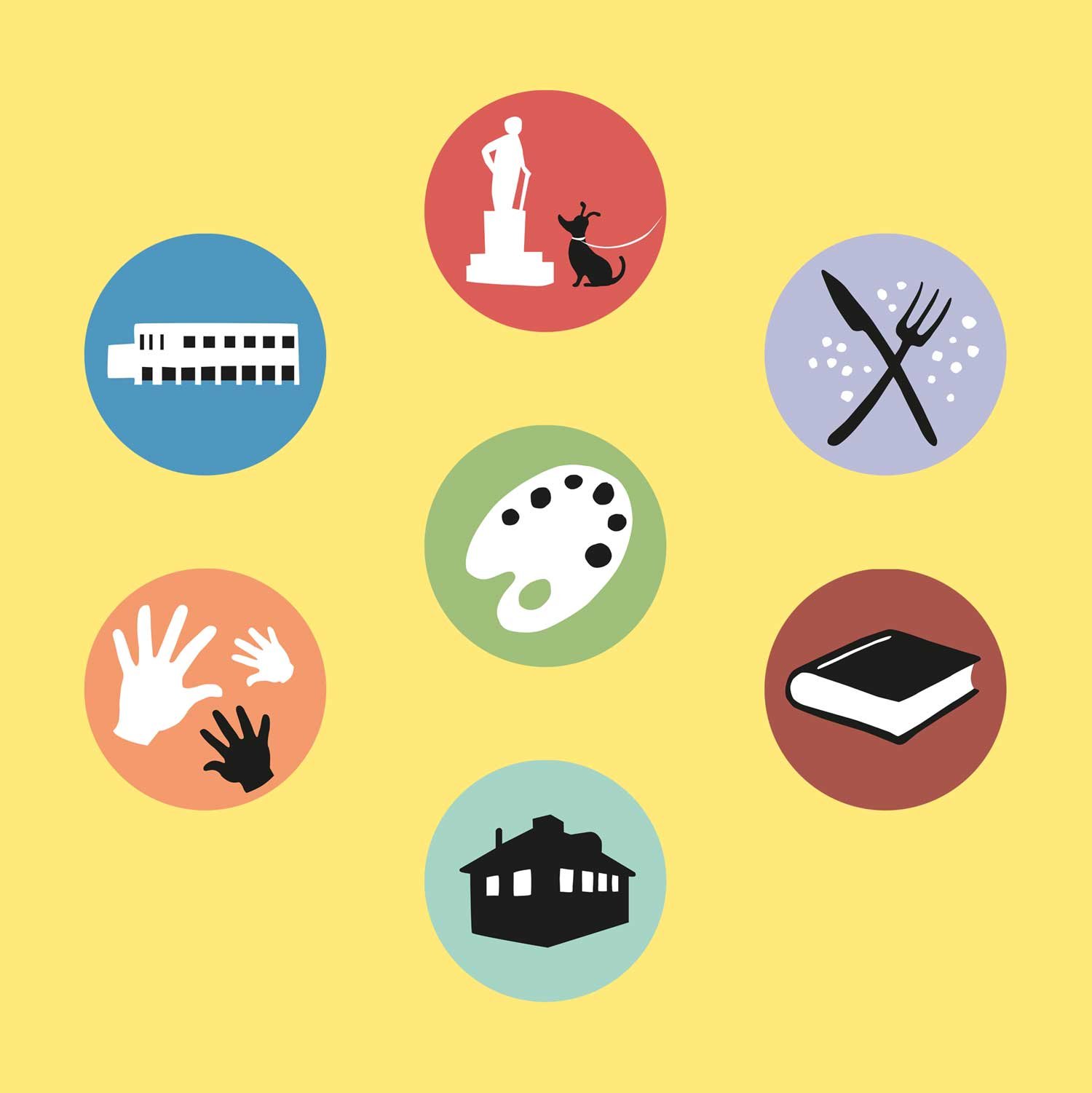 Symbolikuvitus Jyväskylän Taidekatu -appiin. Kudos-projekti 2024.