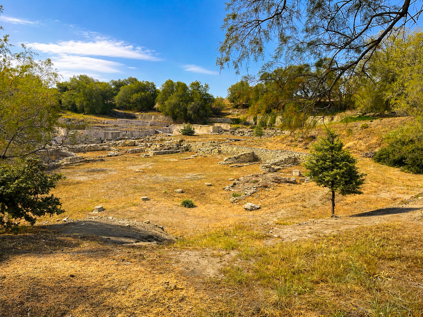 Ruins of the ancient Minoan harbour town of Kommos near the beach on Crete's south coast.