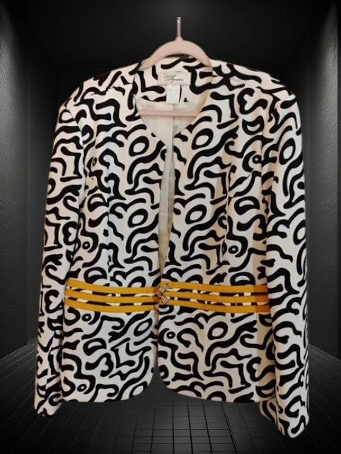 A Black & White "swirl" Pattern Jacket