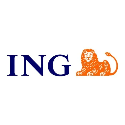 ING logo with blue text and an orange lion graphic.