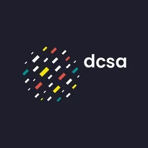 DCSA logo with colorful dots forming a circle on a dark background