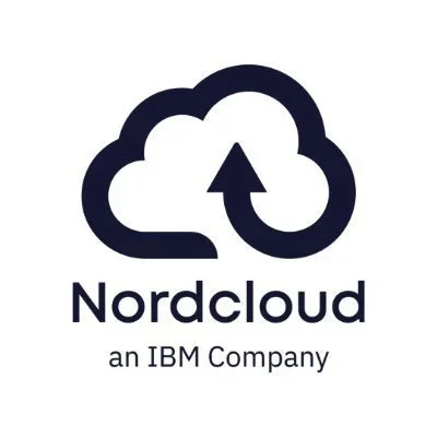Nordcloud logo with a cloud and arrow symbol, and text 'Nordcloud an IBM Company'.