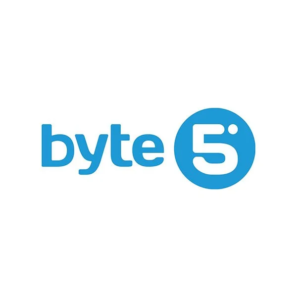 Byte5 blue wordmark with circular 5 icon software development client logo — event videography Ballo Studio