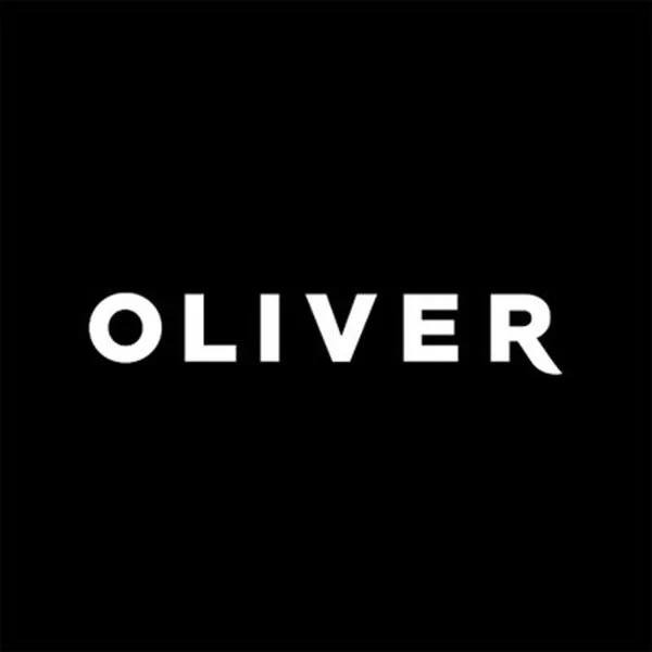 OLIVER white wordmark on black background marketing agency client logo — local video production partner Ballo Studio