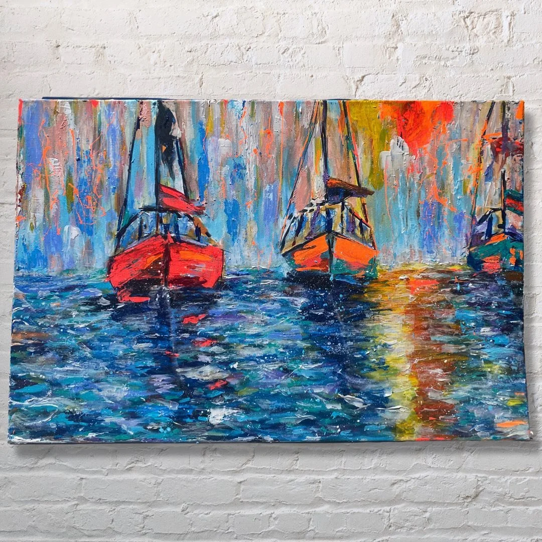 “Boats At Bay” 
Acrylic on Canvas
36” x 24”
SOLD 