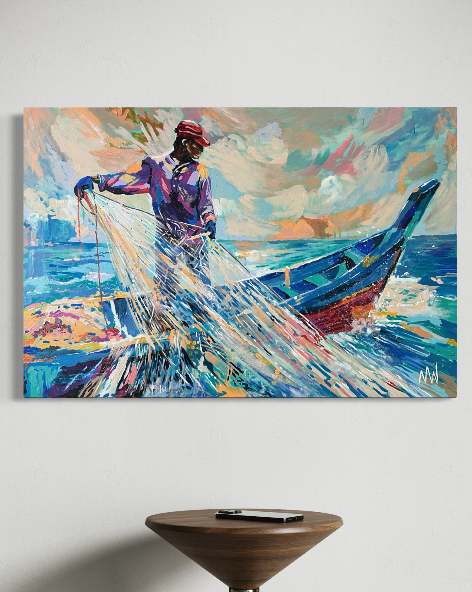 "Inheritance of the Tide" from the Series "Echoes of an Island Dream" | 36" x 24" | Acrylic on Canvas | Available from my Belair Studio | BBD$4,500.00/USD$2,250.00