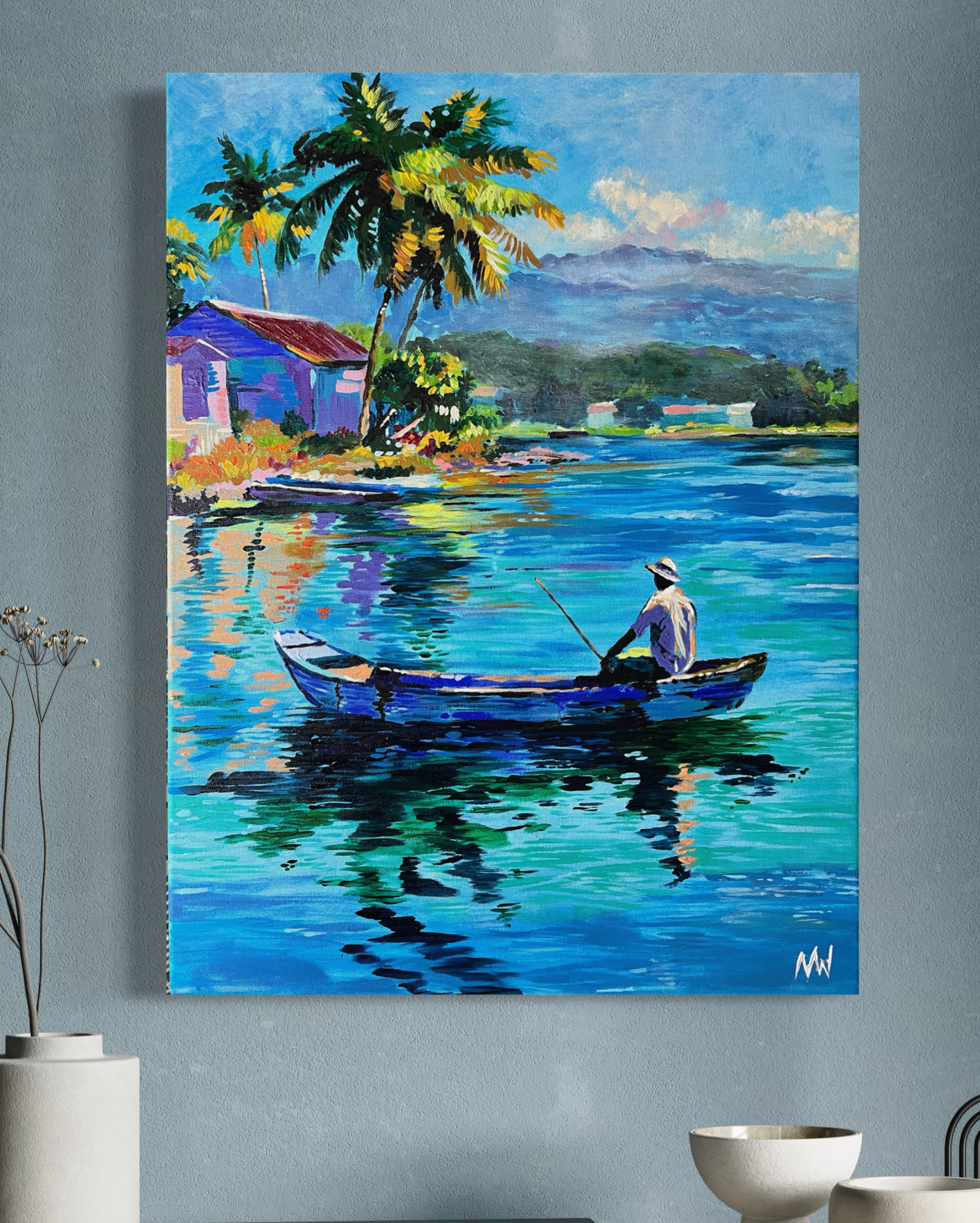 "Still Fisher III" 
Acrylic on Canvas
18" x 24" 
BBD$2,500.00/USD$1,250.00