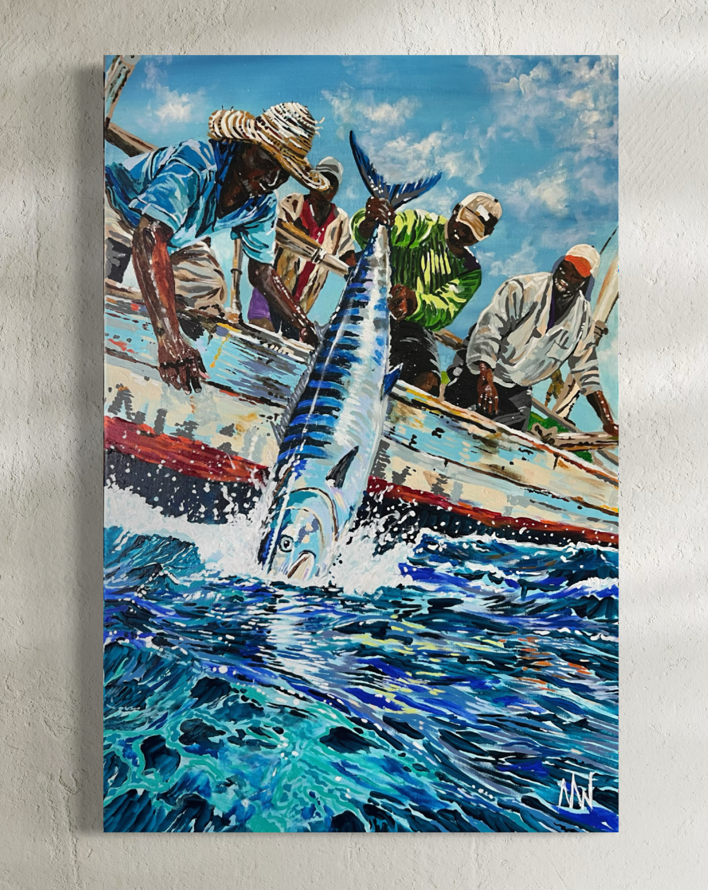 “The Pull of the Deep”
30" x 20" 
Acrylic on Canvas
BBD$4,500.00/USD$2,250.00